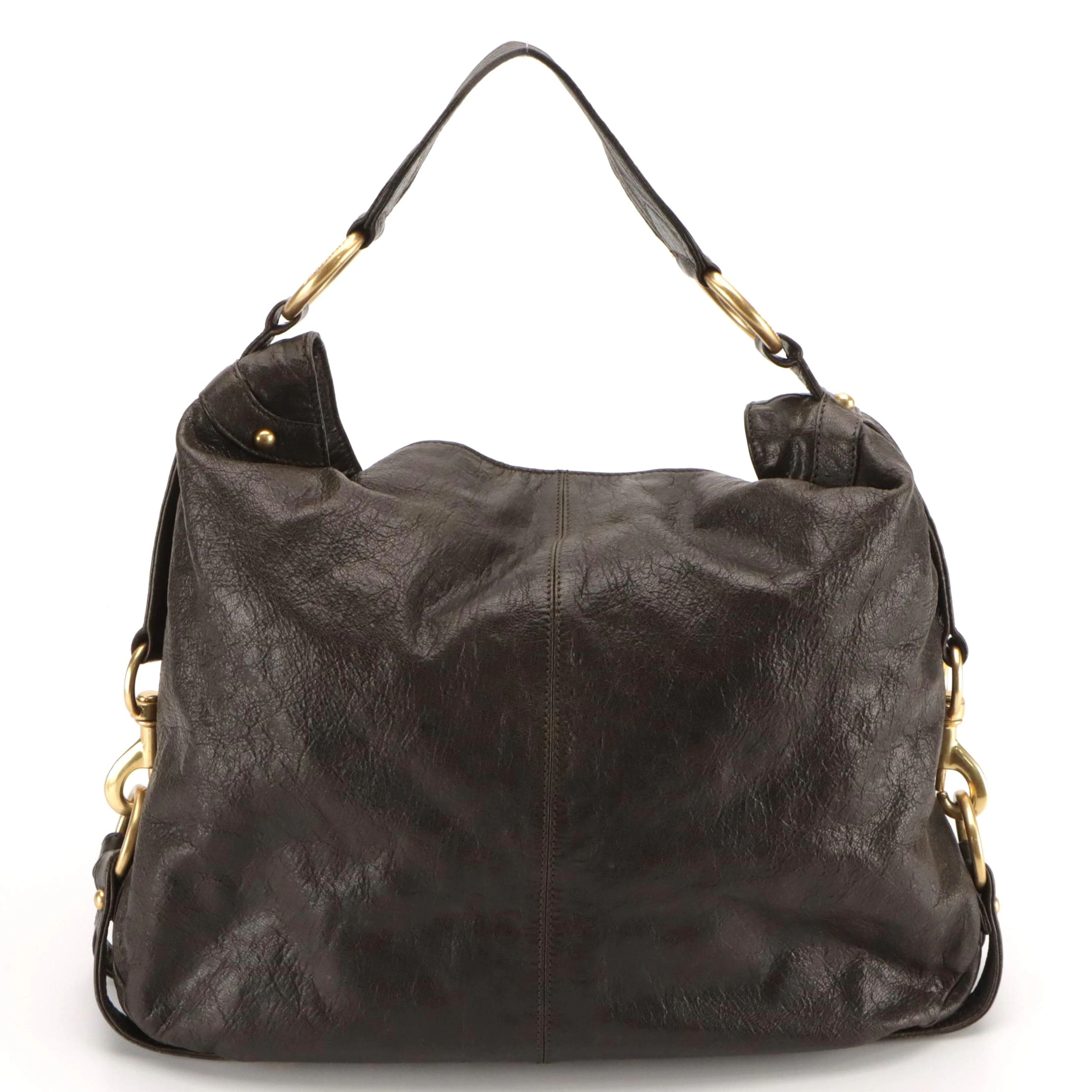 Rebecca Minkoff Nikki Hobo Bag in Dark Brown Crinkled Leather