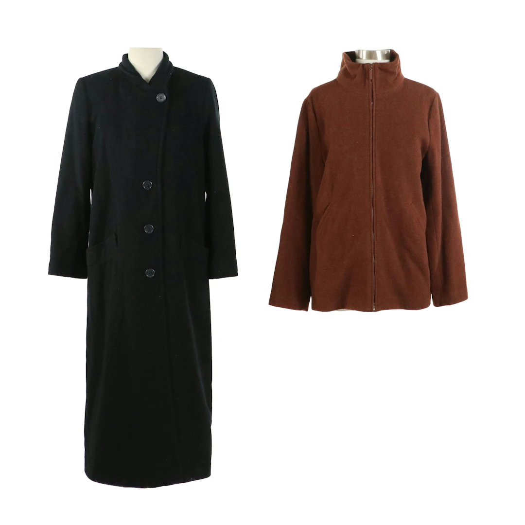 J.Percy for Marvin Richards Single Breasted Coat & Eileen Fisher Jacket in Wool
