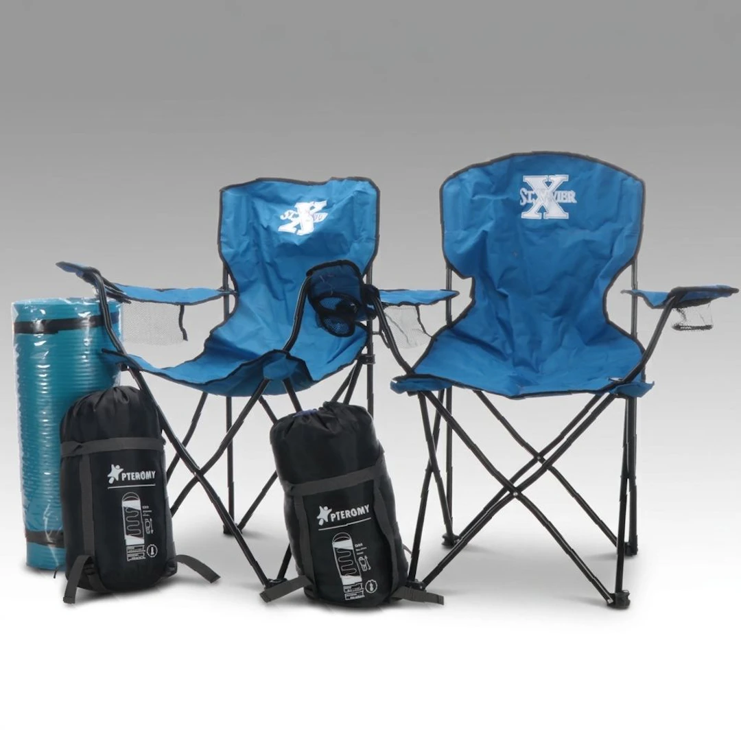 Pteromy Outdoor Sleeping Bags, Foam Sleep Pad, and Folding Chairs