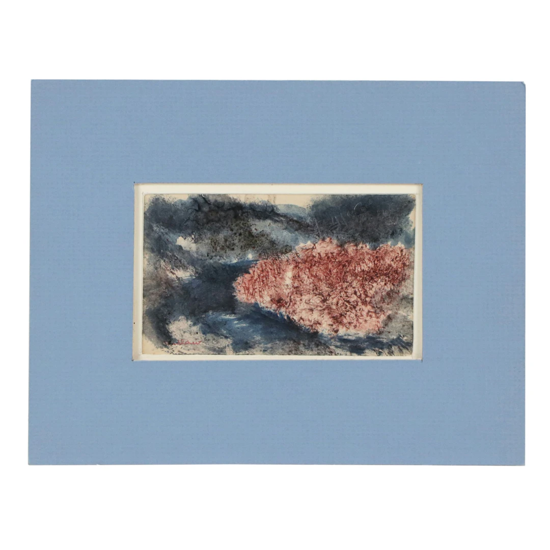 Paul Chidlaw Abstract Acrylic Painting, Mid-20th Century