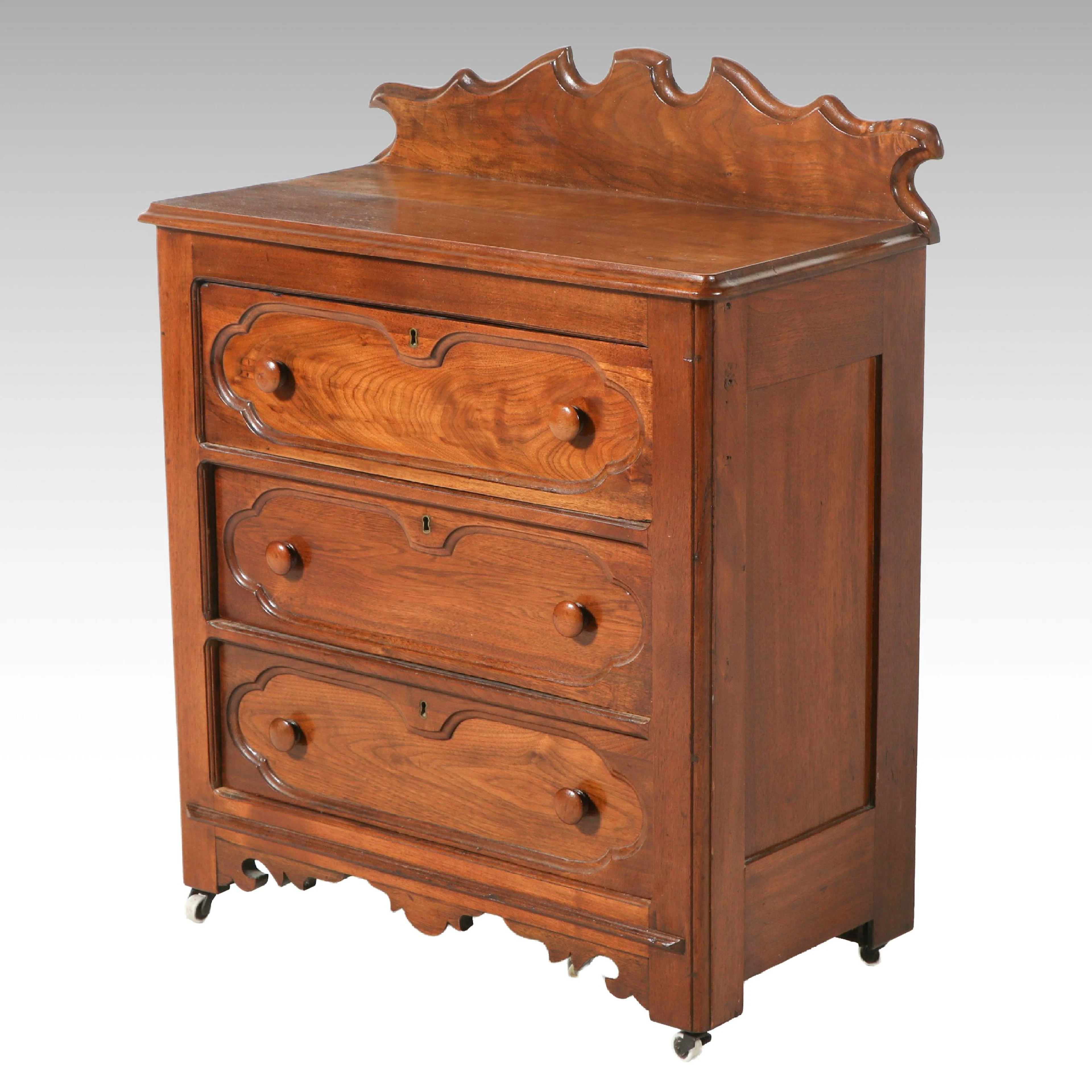 Victorian Walnut Chest of Drawers, Late 19th Century