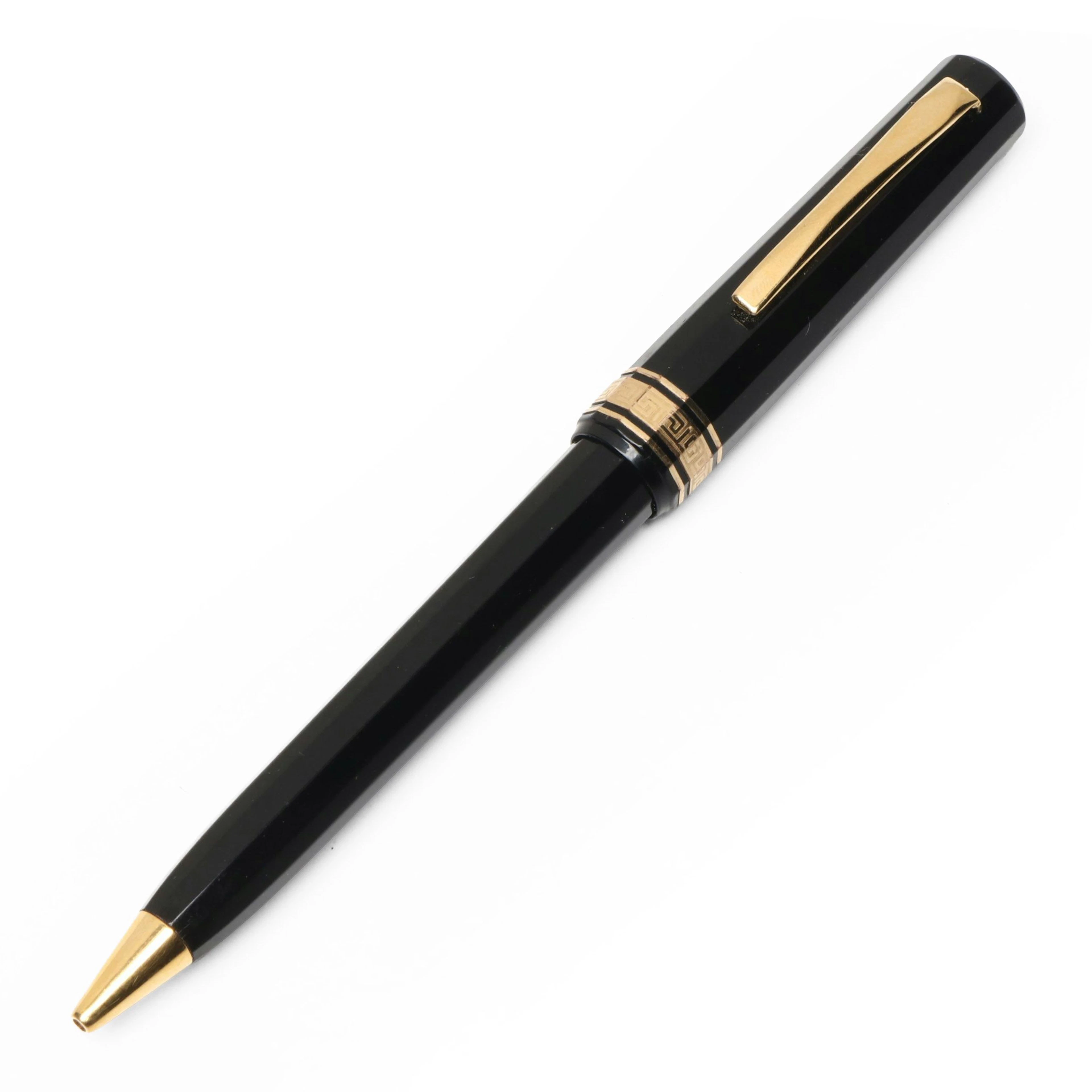 Omas Italian Extra Black Gold Plate Ballpoint Pen