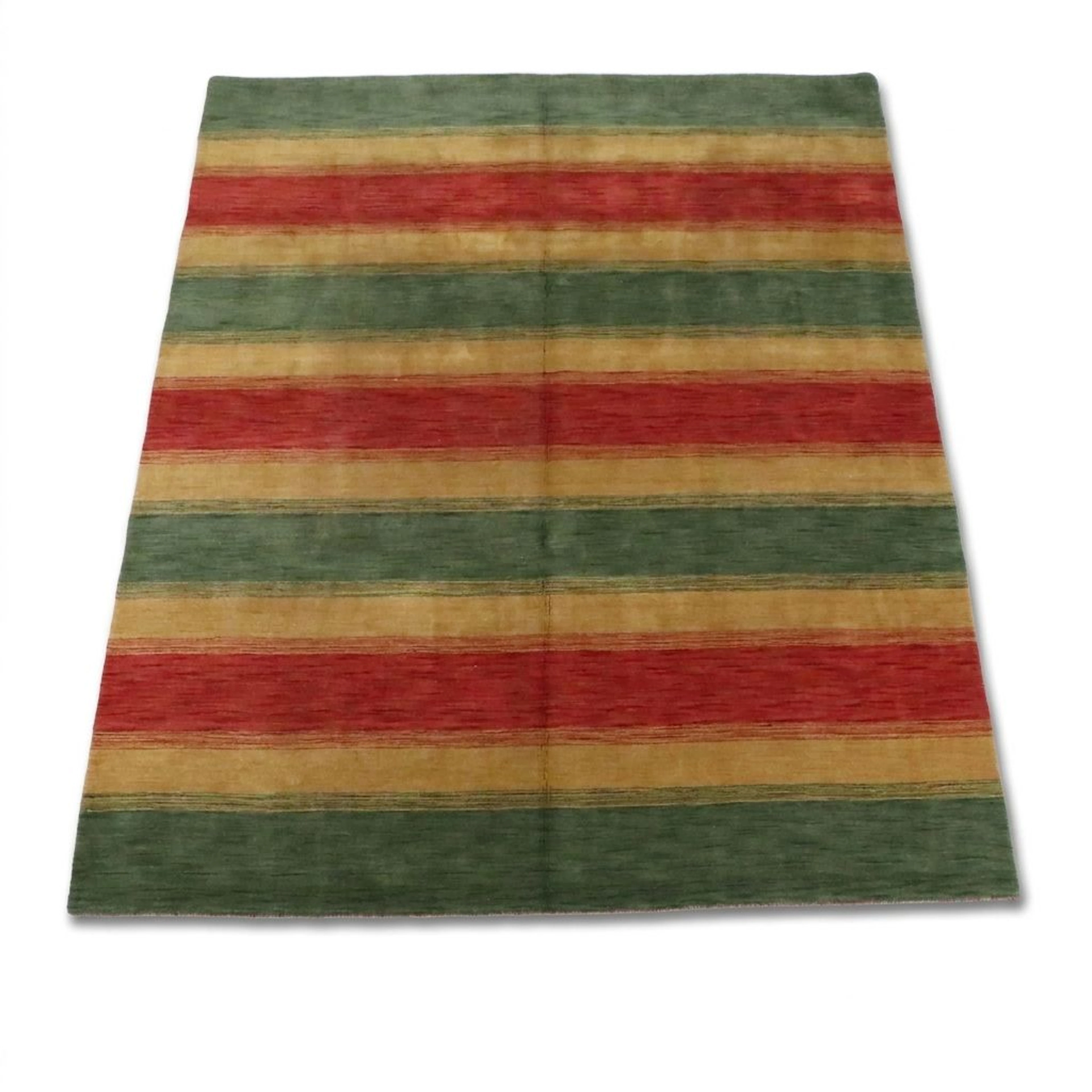 8'3 x 10'3 Hand-Knotted Tibetan Colored Stripes Area Rug