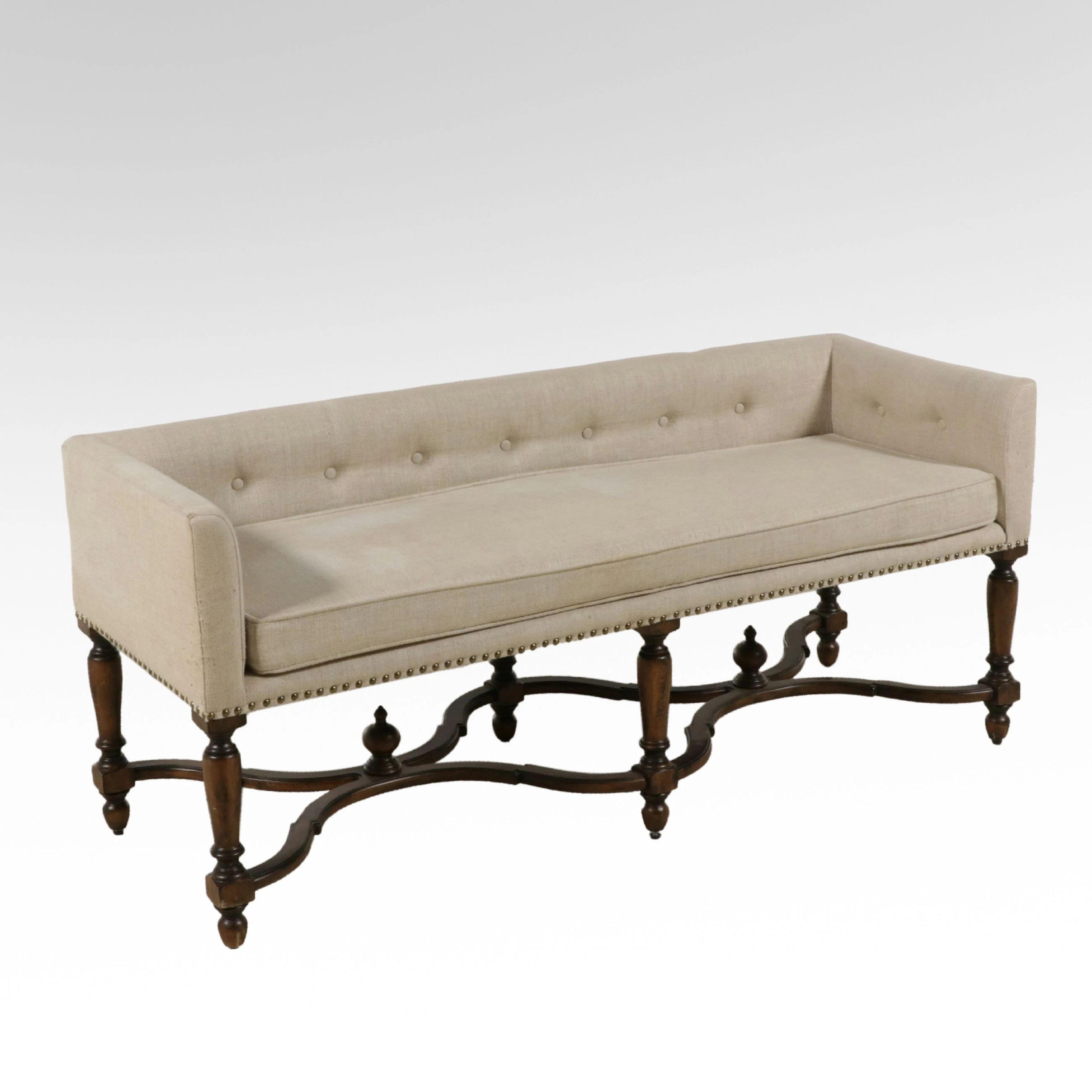 Frontgate French Provincial Style Upholstered Bench, 21st Century