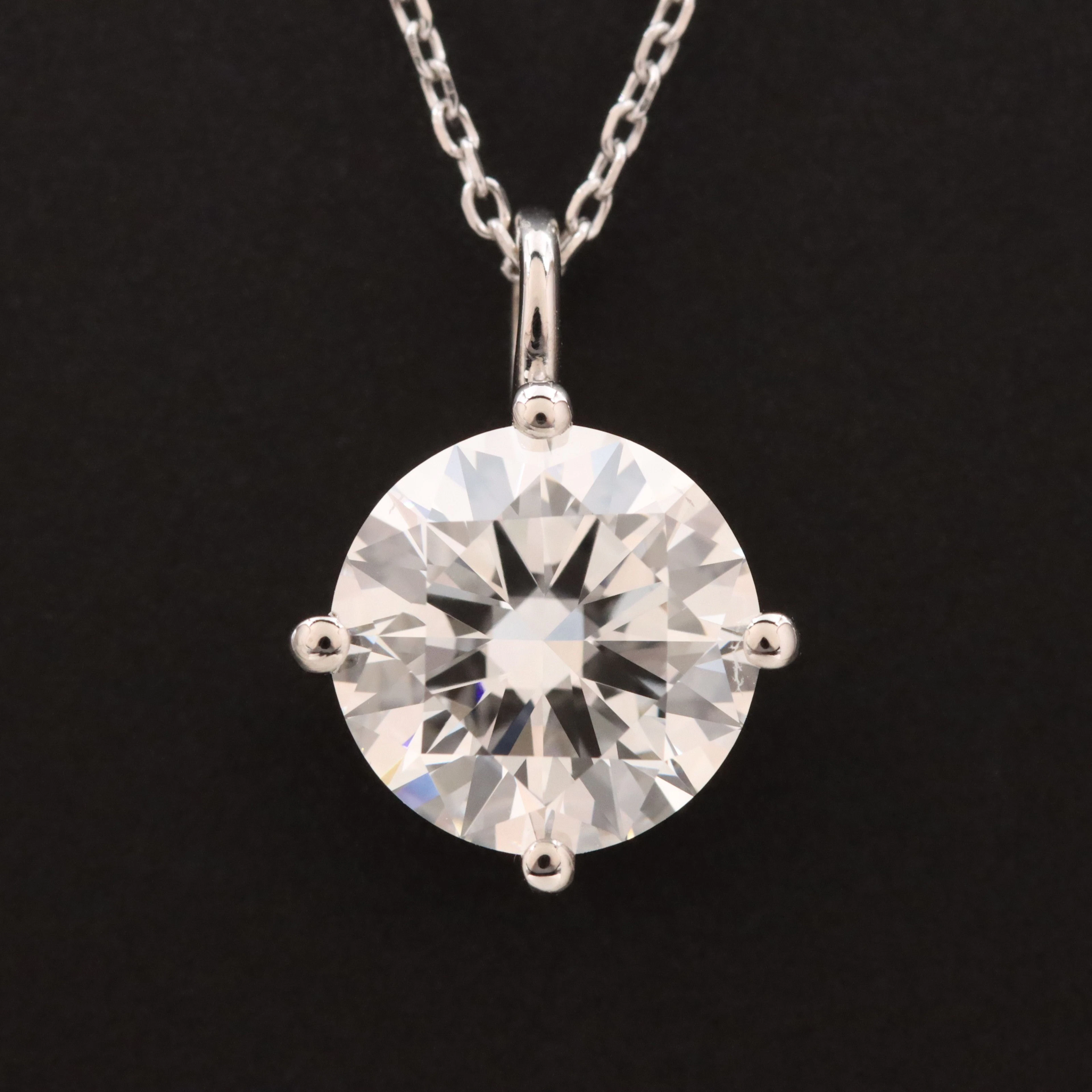 14K 2.23 CT Lab Grown Diamond Solitaire Pendant Necklace with IGI Report