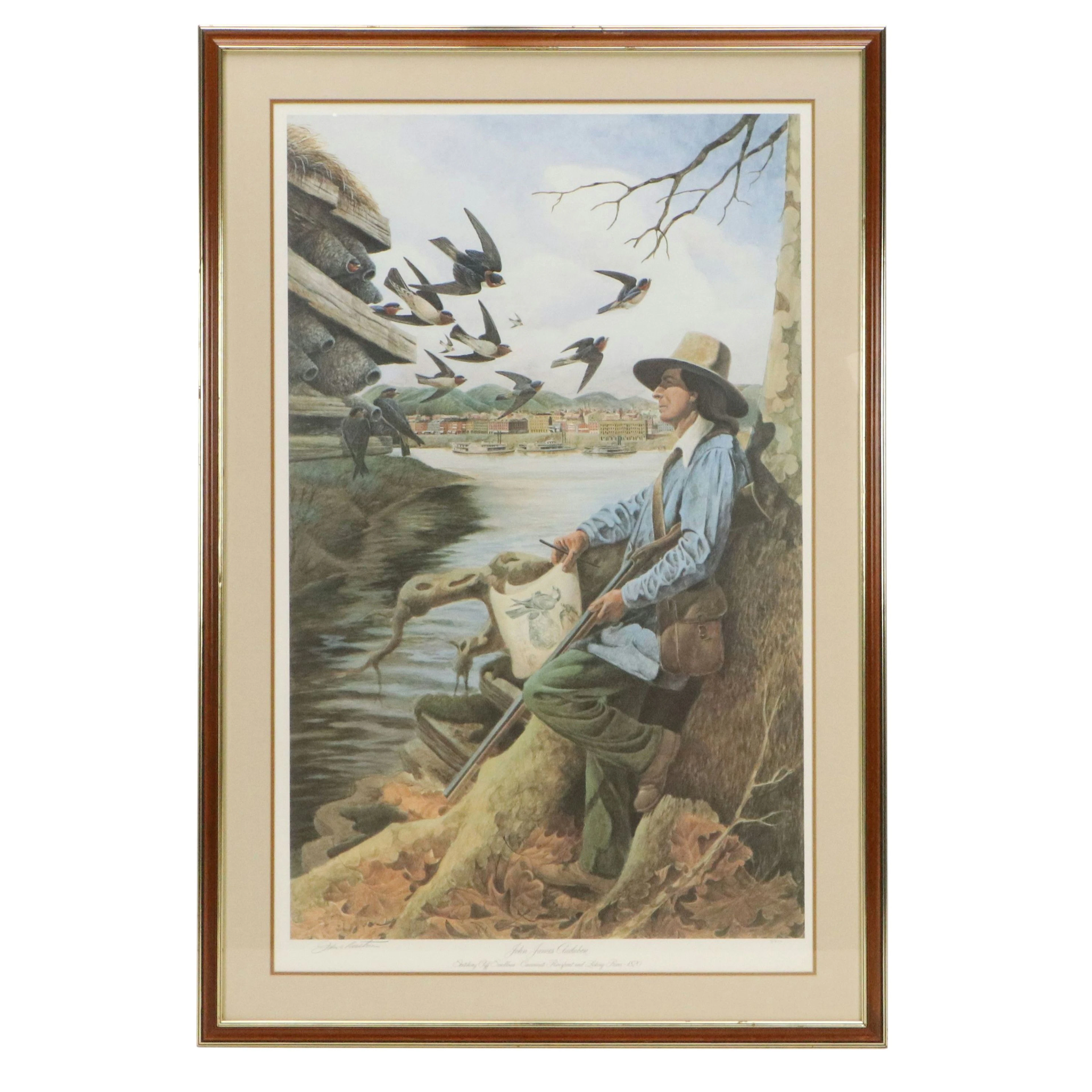 John A. Ruthven Portrait Offset Lithograph "John James Audubon"