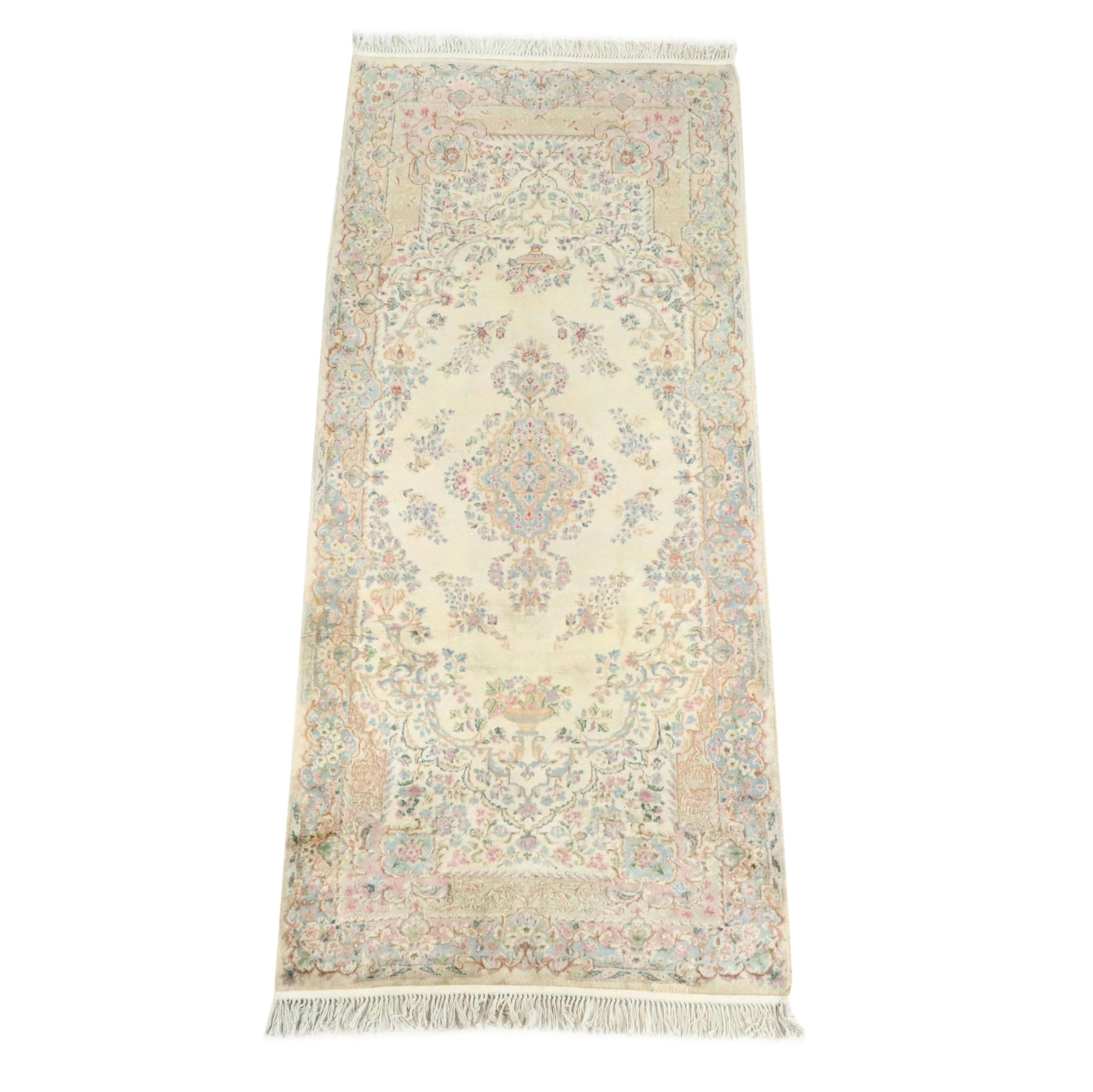 3'11 x 9'9 Hand-Knotted Persian Kerman Long Rug