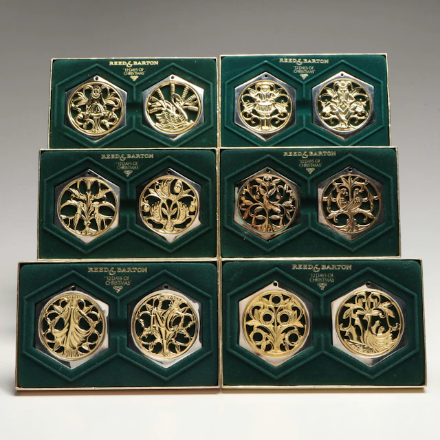 Reed & Barton Silver Plates "Twelve Days of Christmas" Ornaments