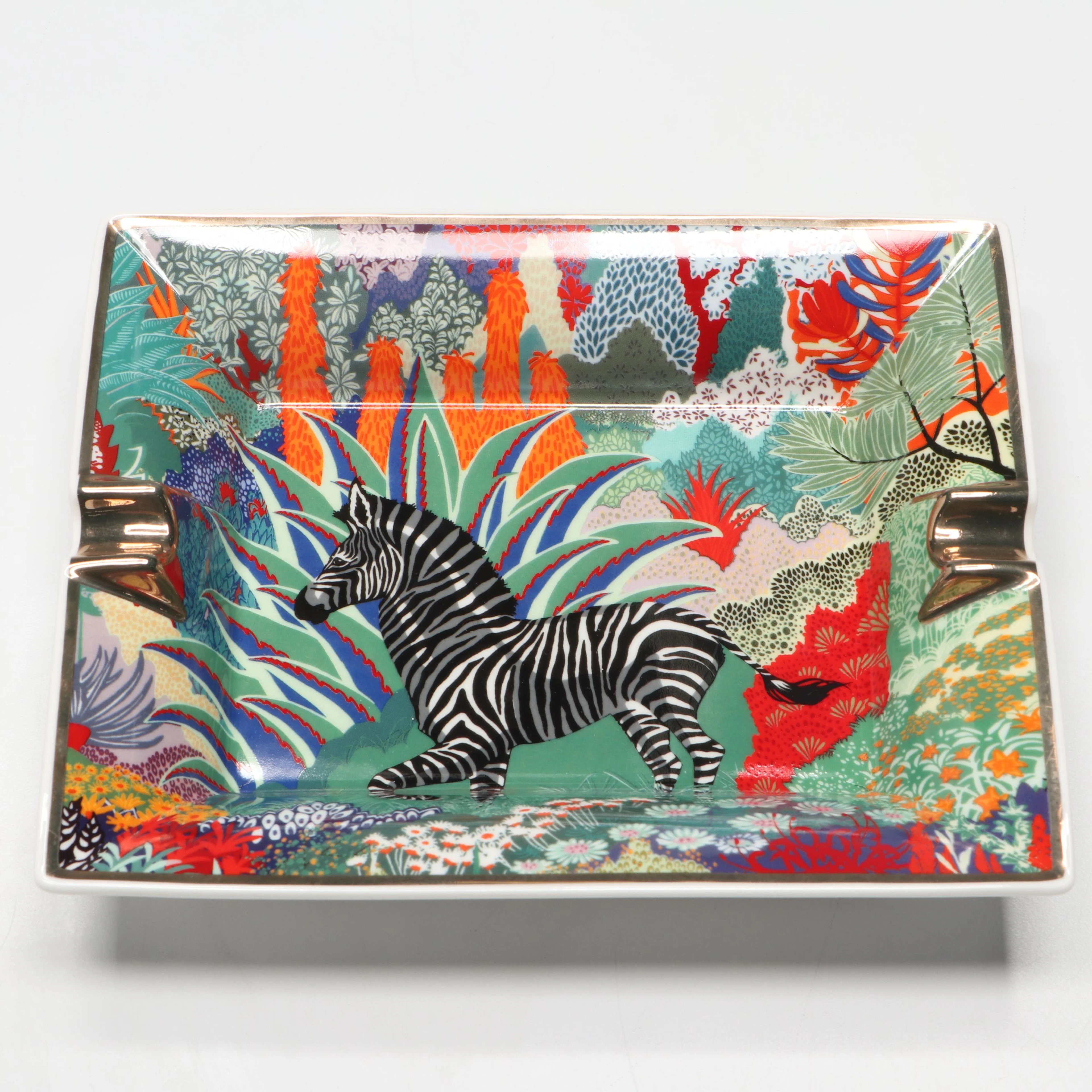 Hermès "Mountain Zebra" Porcelain Ashtray