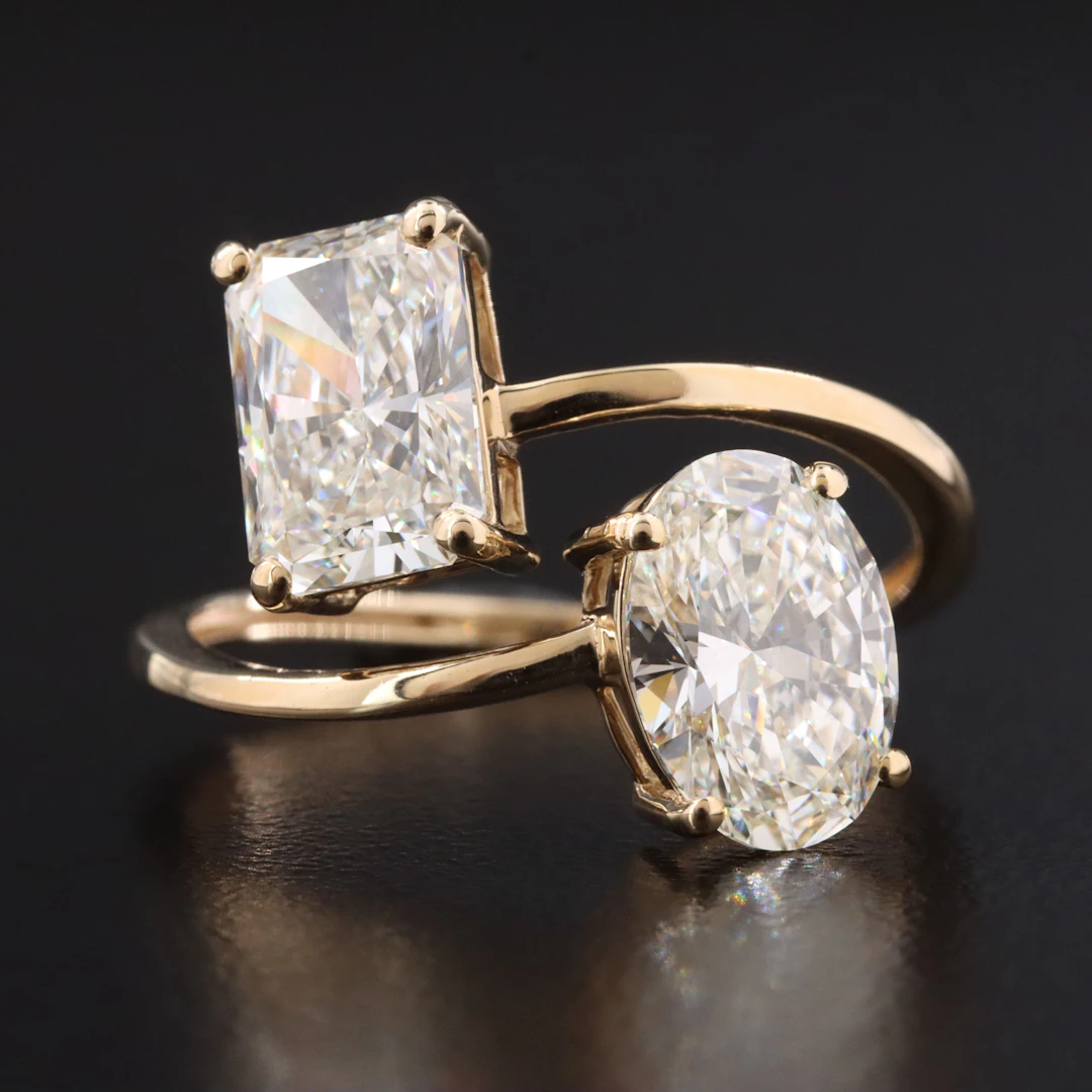 14K 3.21 CTW Lab Grown Diamond Bypass Ring with IGI Reports