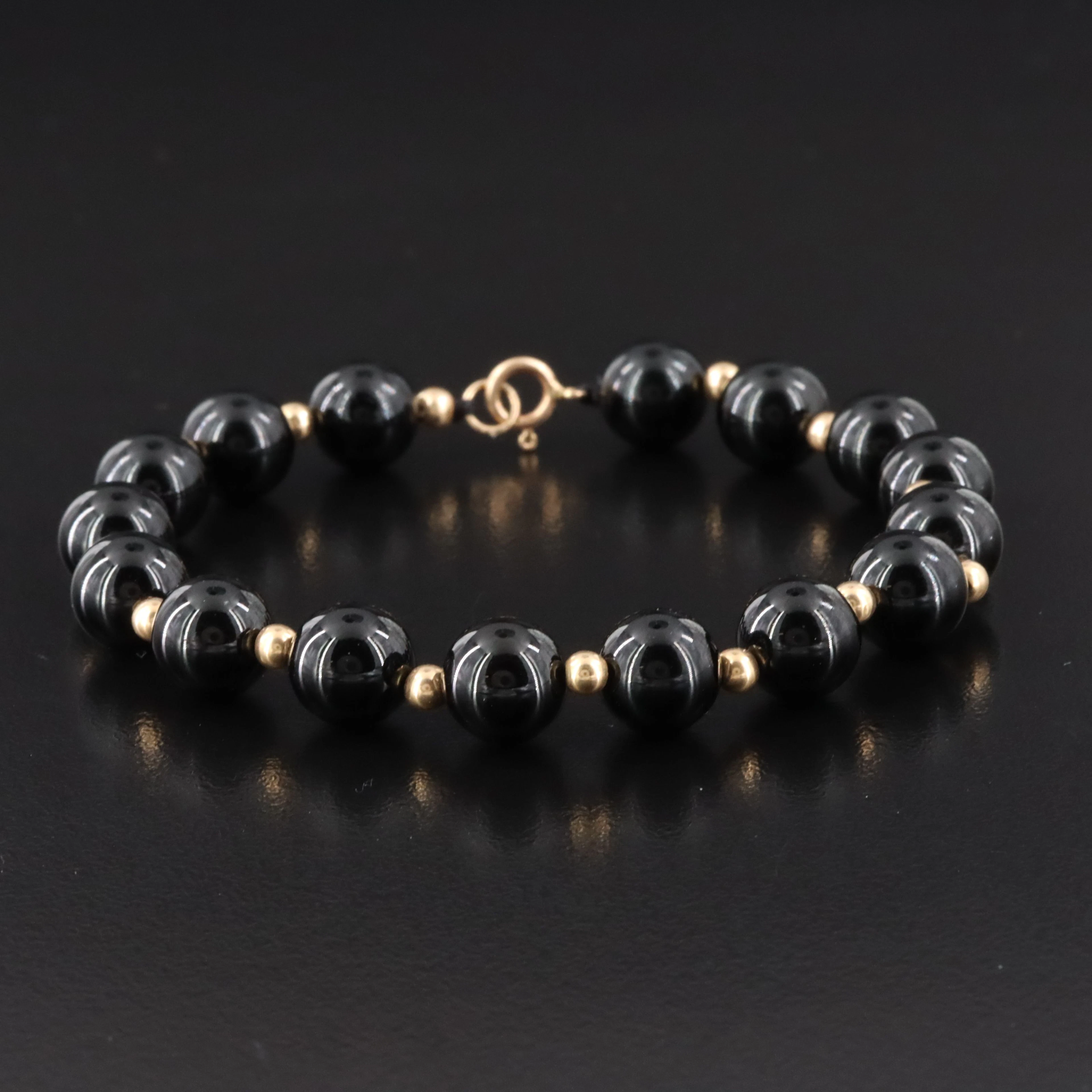 14K Black Onyx Bracelet