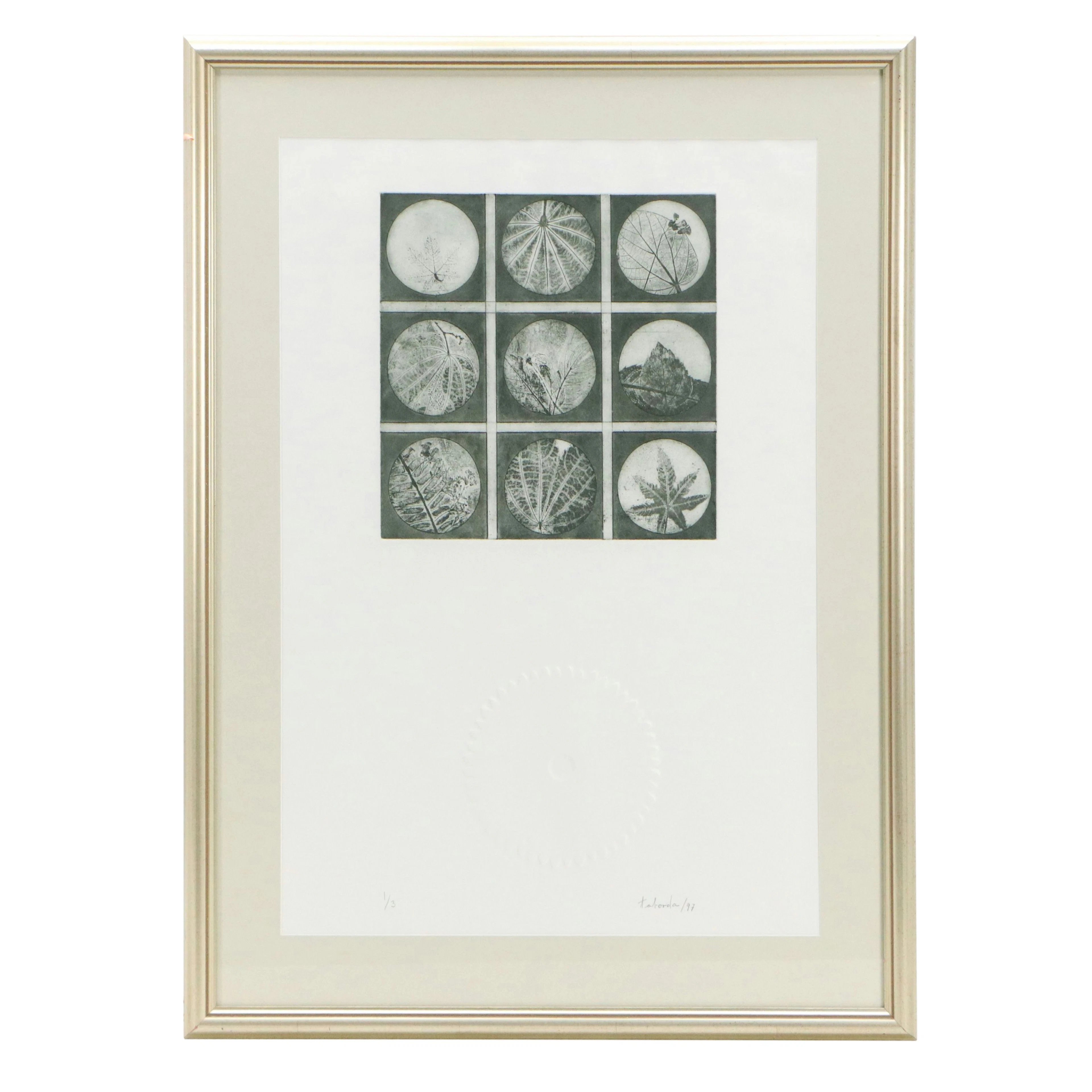 Botanical Etching with Aquatint on Embossed Paper, 1997