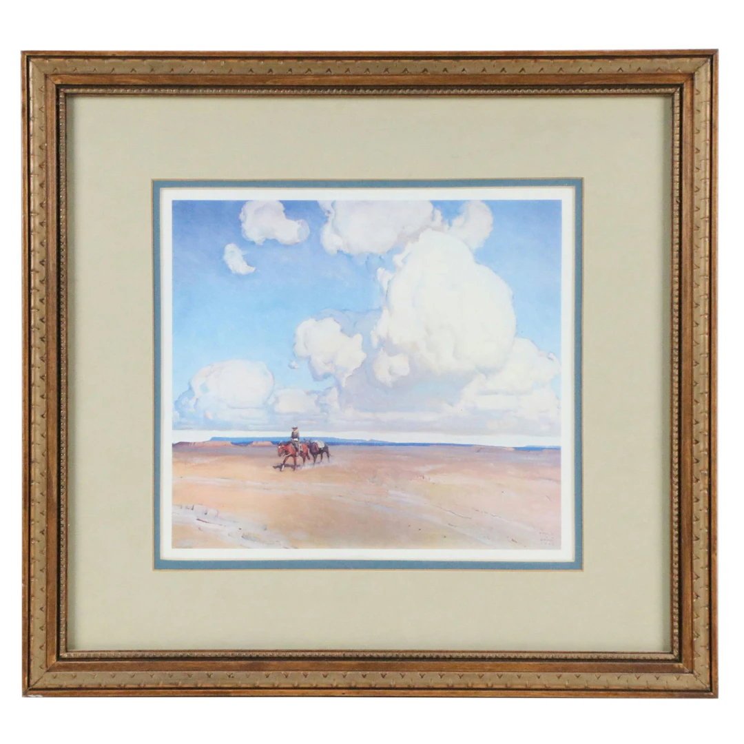Offset Lithograph After Harold von Schmidt "Leaving the Valley"