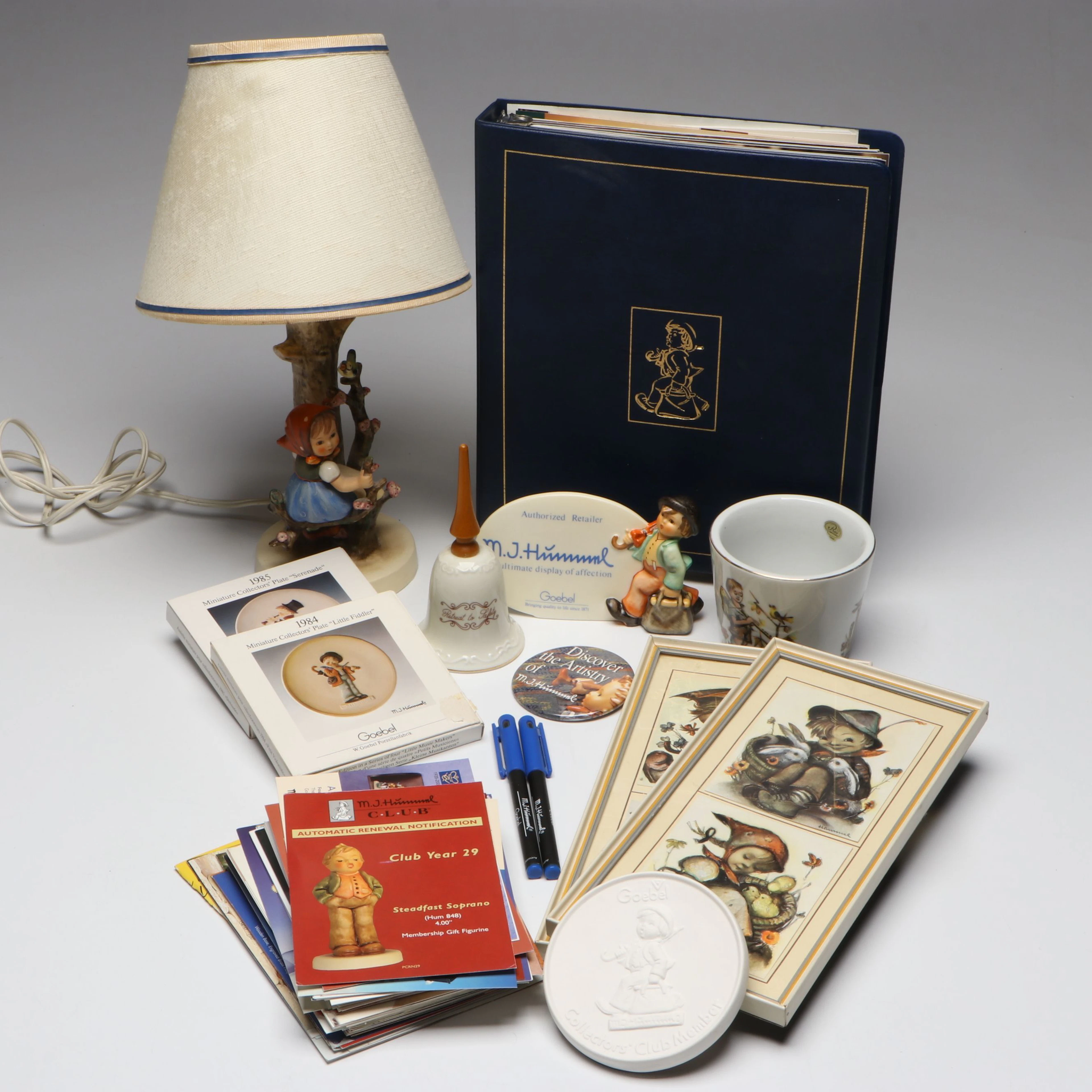 Goebel Hummel Figural Accent Lamp with More Hummel Collectibles