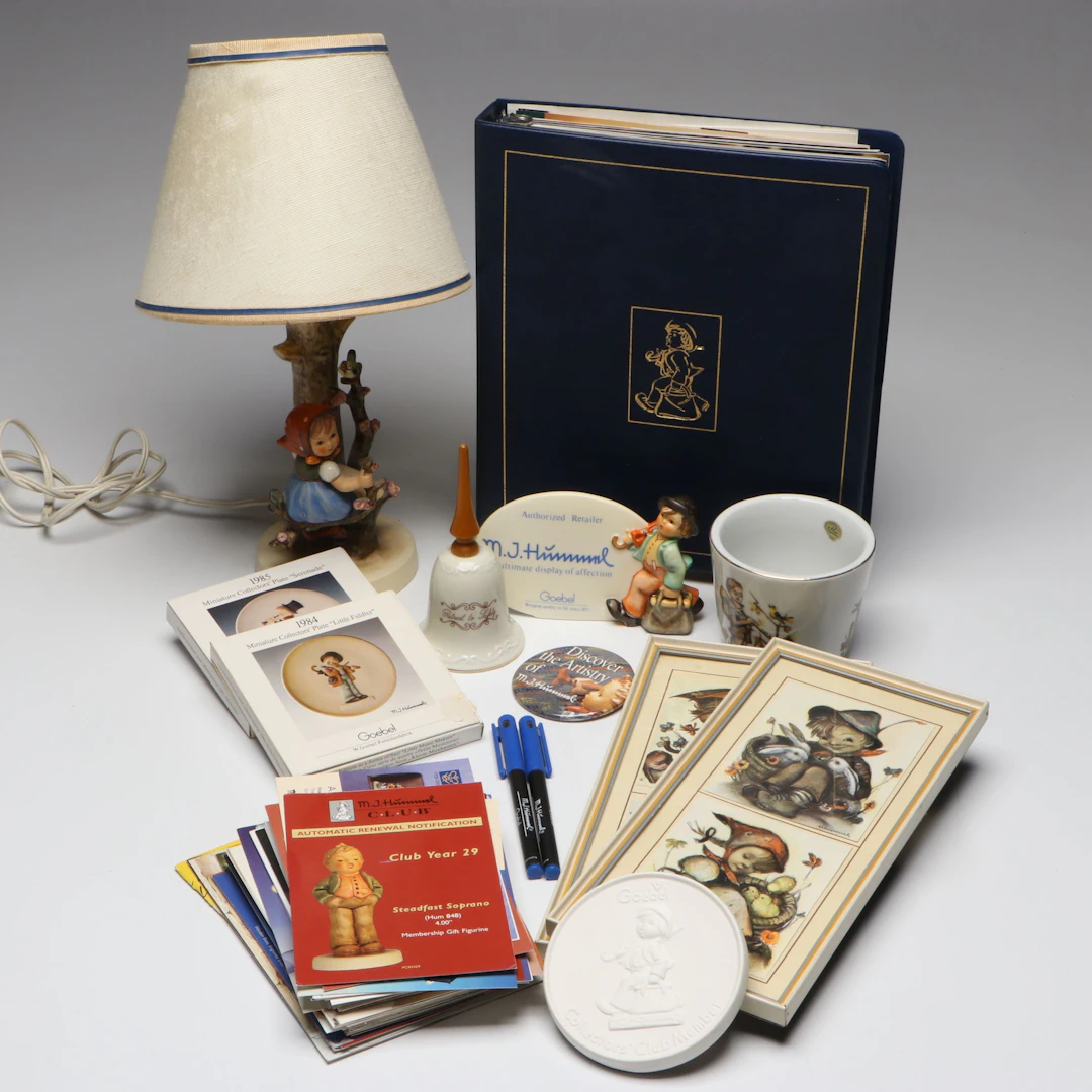 Goebel Hummel Figural Accent Lamp with More Hummel Collectibles