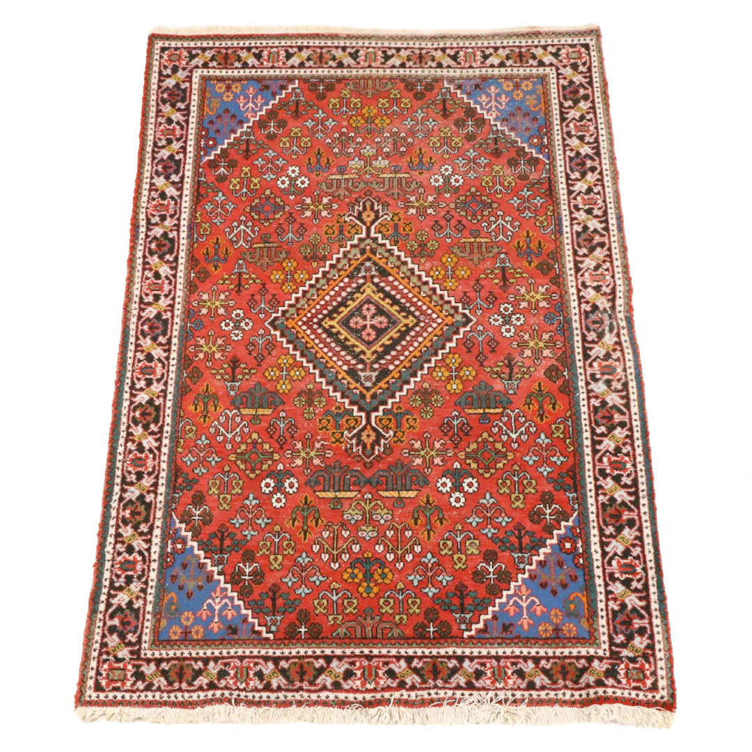 4'3 x 7' Hand-Knotted Persian Josheqan Area Rug