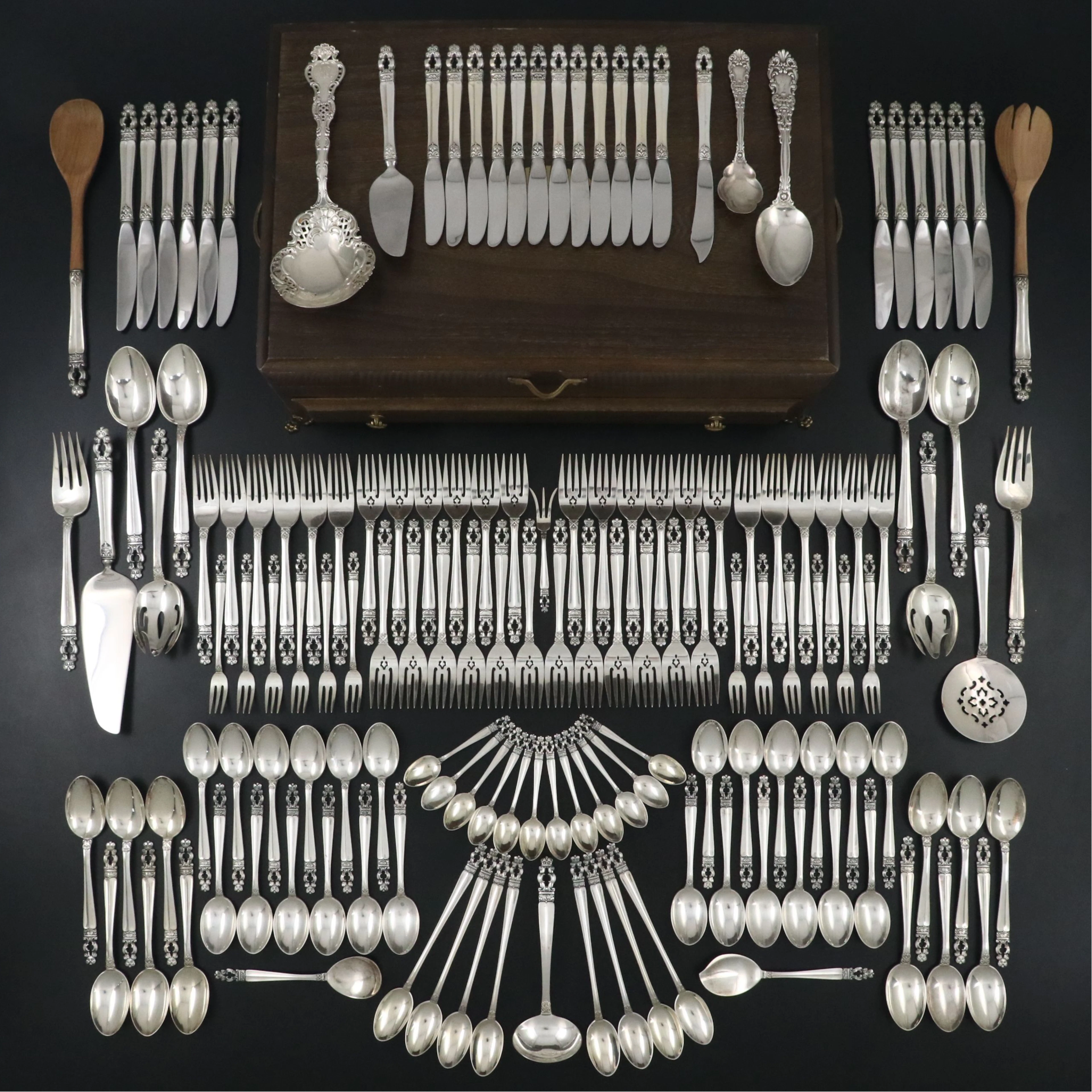 Gorham "Hispana-Sovereign" Sterling Silver Flatware with Serving Utensils