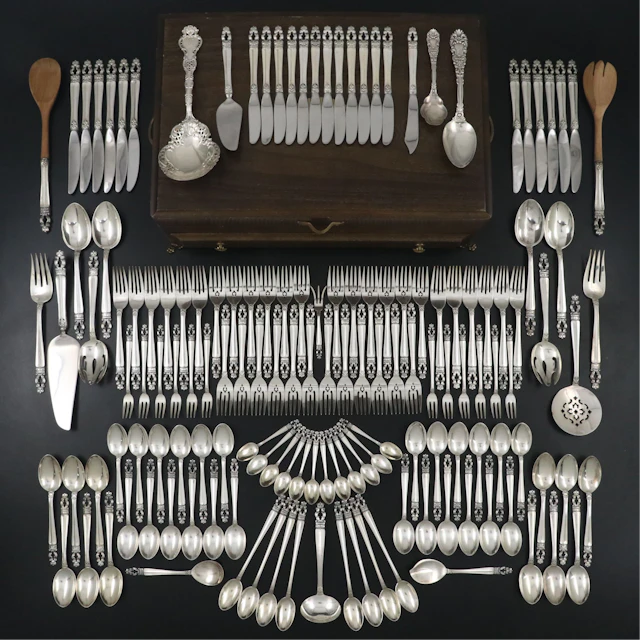 Gorham "Hispana-Sovereign" Sterling Silver Flatware with Serving Utensils