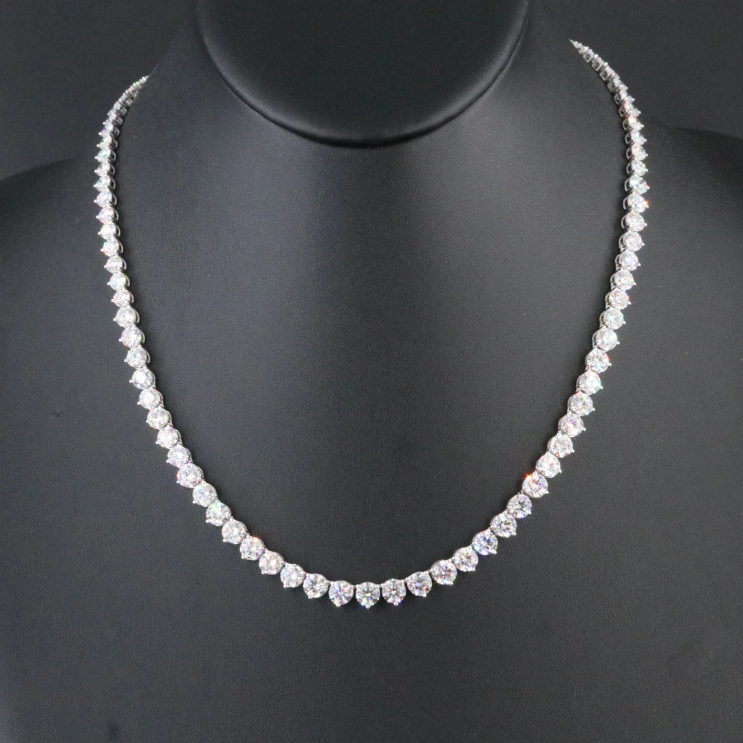 14K 26.01 CTW Lab Grown Diamond Graduated Necklace