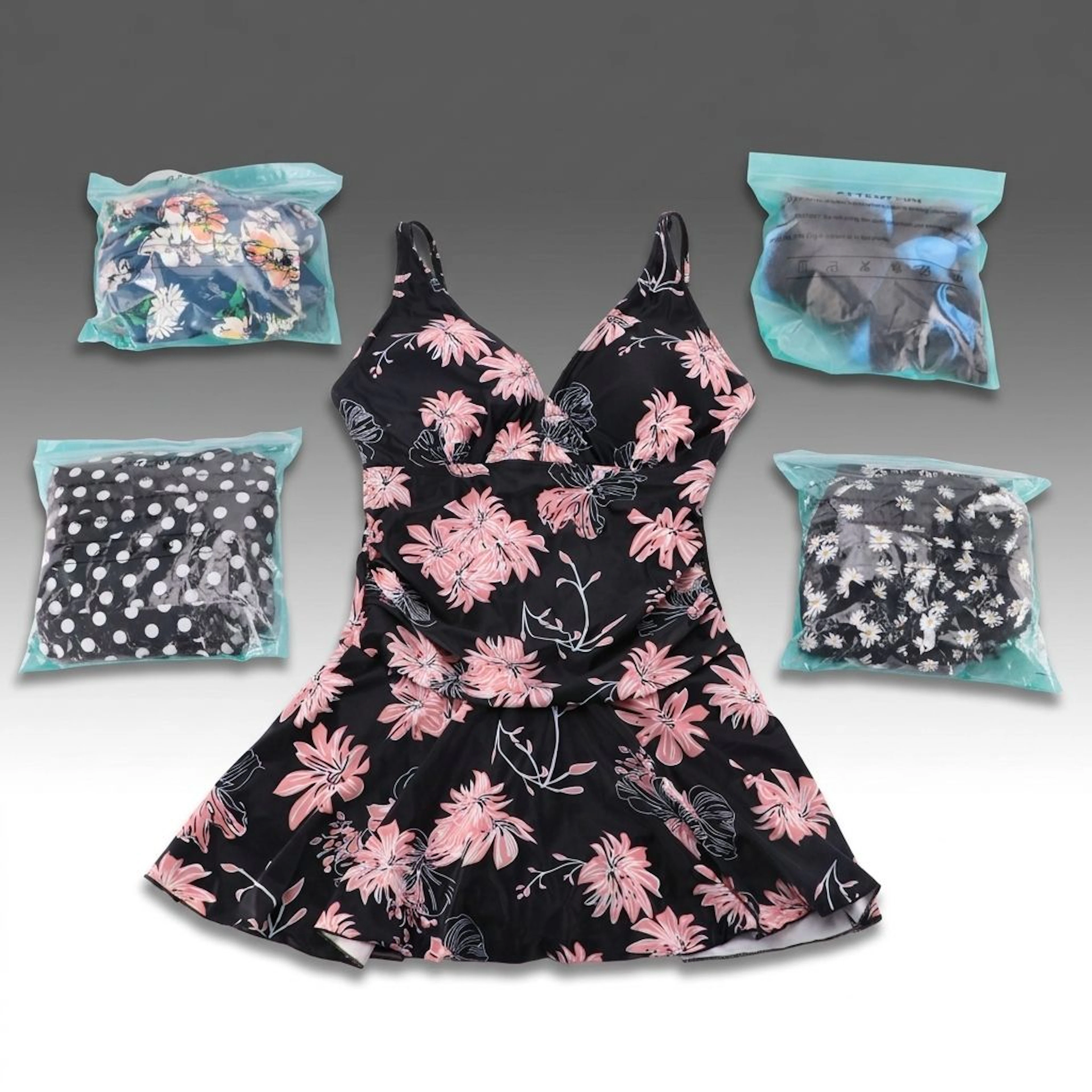 Coskaka One-Piece Skirted Swimsuits