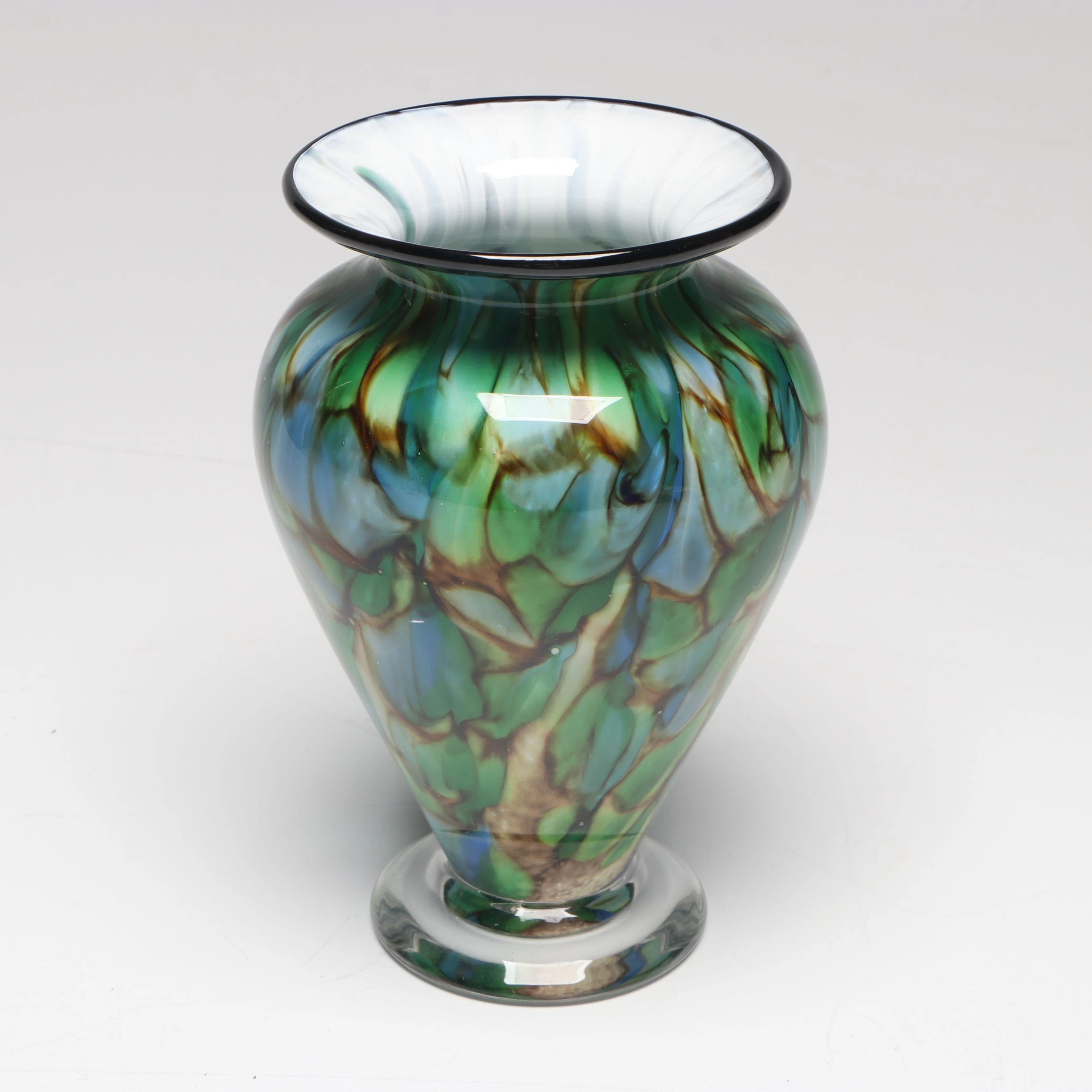 The Glass Forge Blown Art Glass Squat Vase, 2025