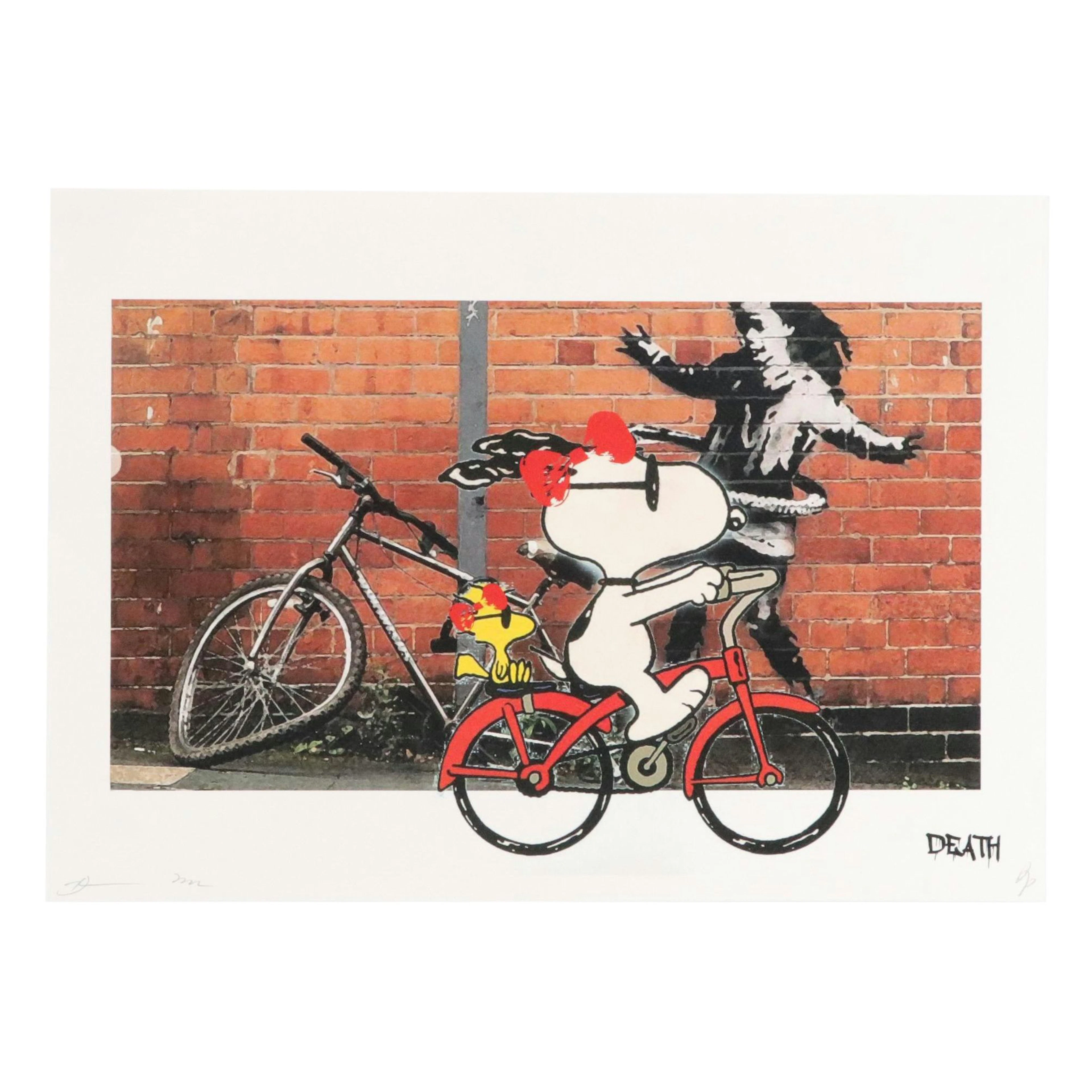 Death NYC Graphic Digital Print Featuring Banksy and Peanuts, 21st Century