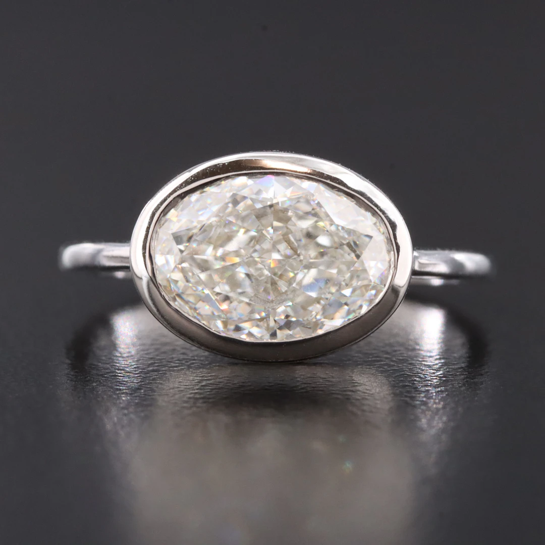 14K 3.08 CT Lab Grown Solitaire Diamond Ring with IGI Report