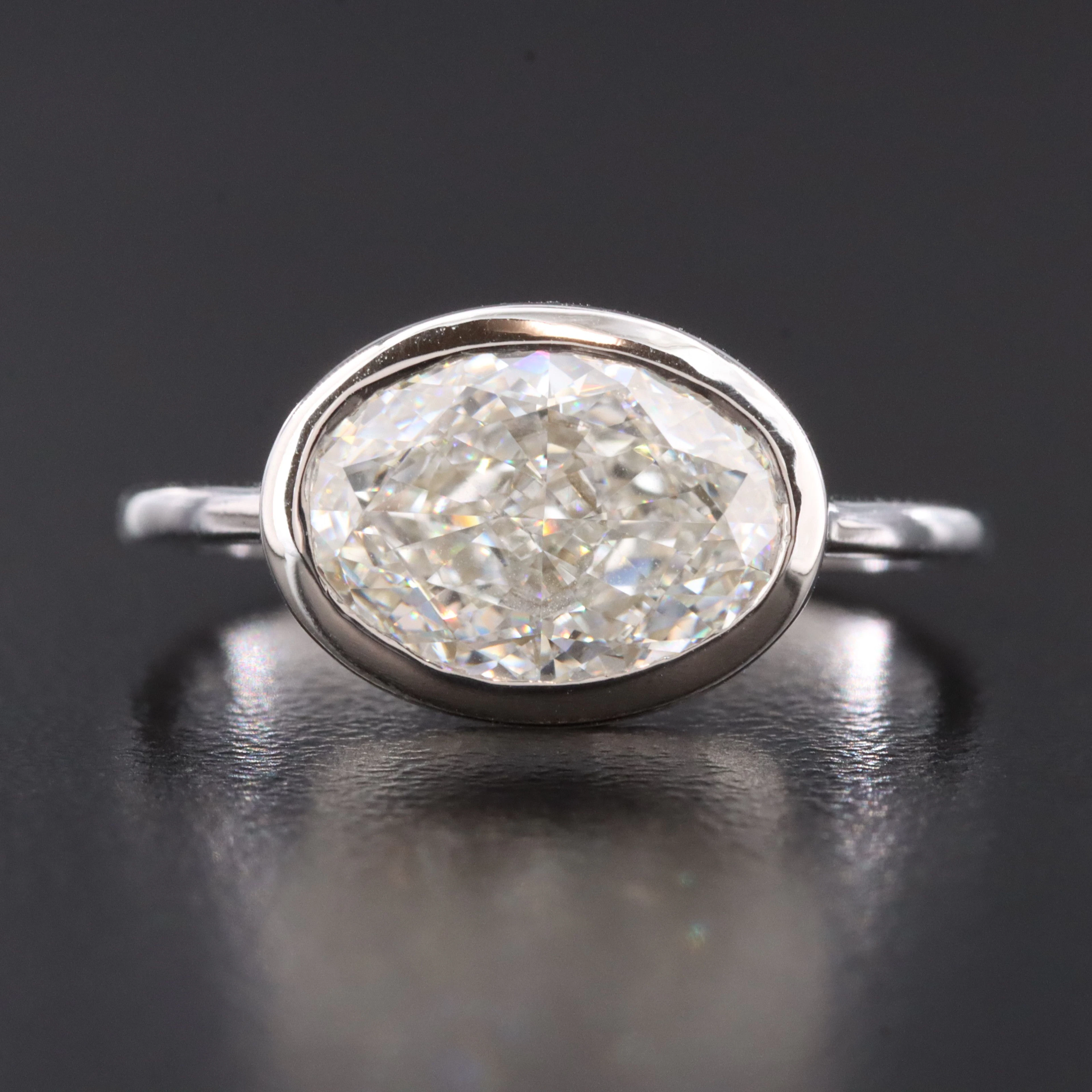 14K 3.08 CT Lab Grown Solitaire Diamond Ring with IGI Report