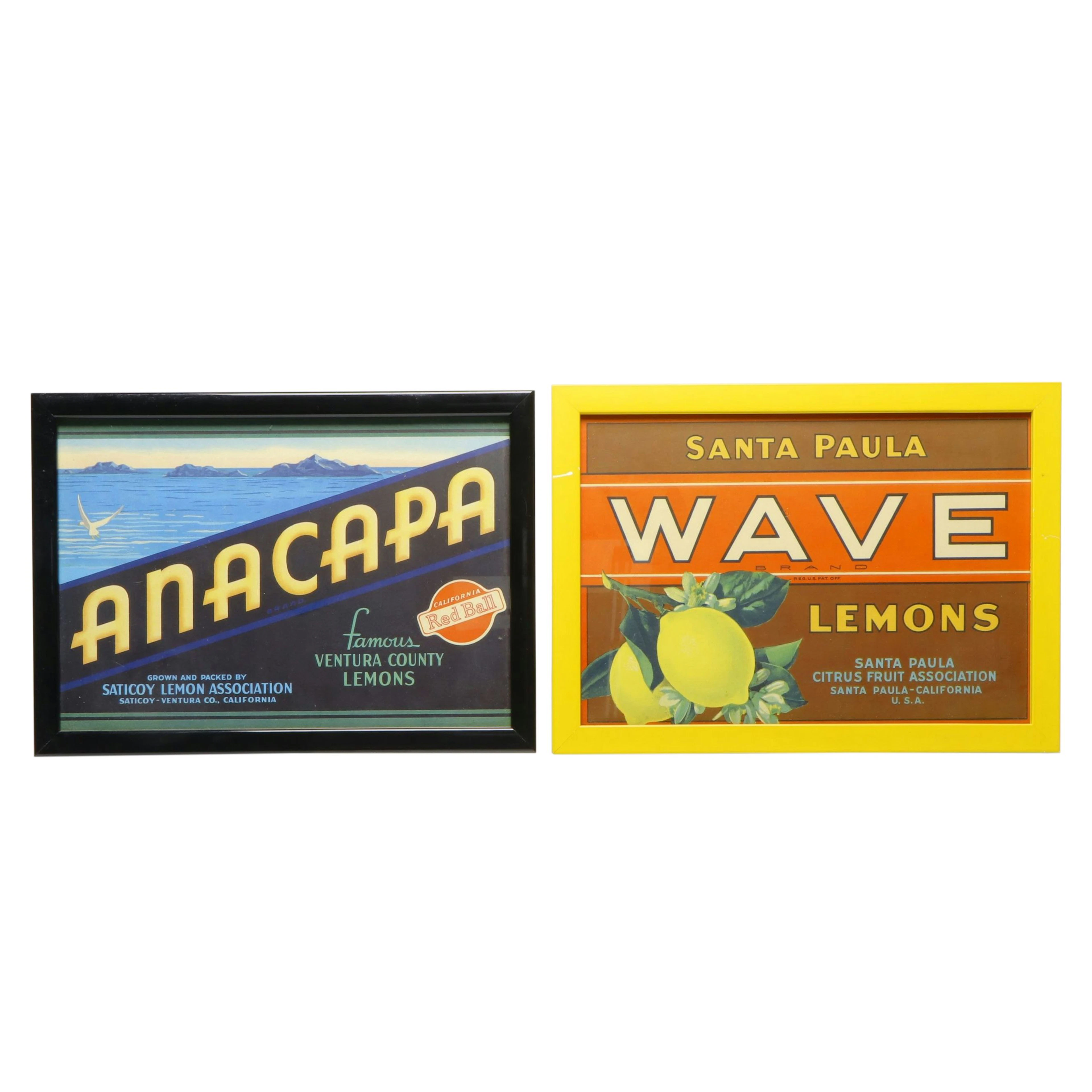 Anacapa and Wave Brand Lemon Advertising Posters, Early to Mid-20th C.