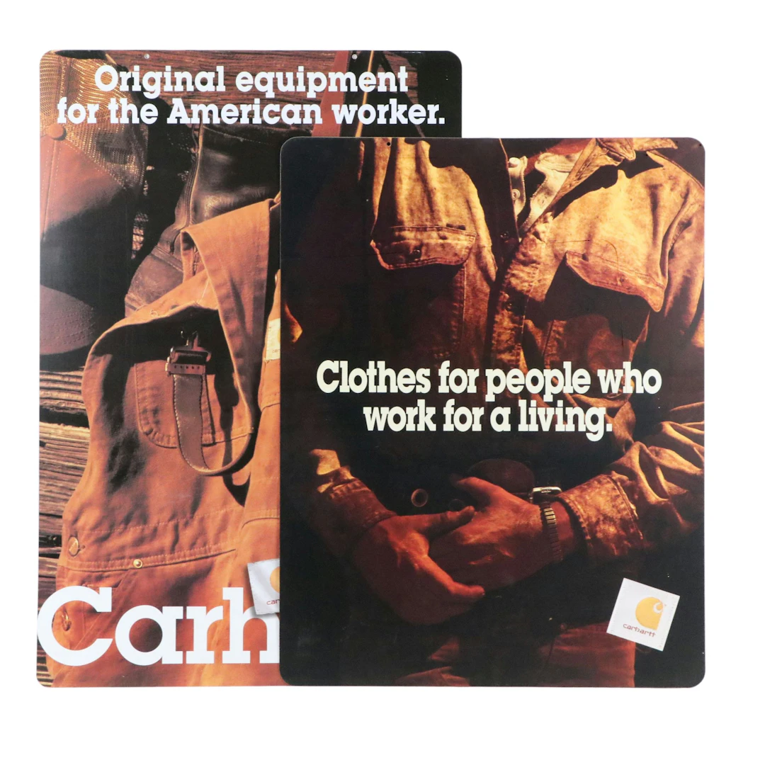 Set of Offset Lithograph Carhartt Advertisements, Late 20th Century