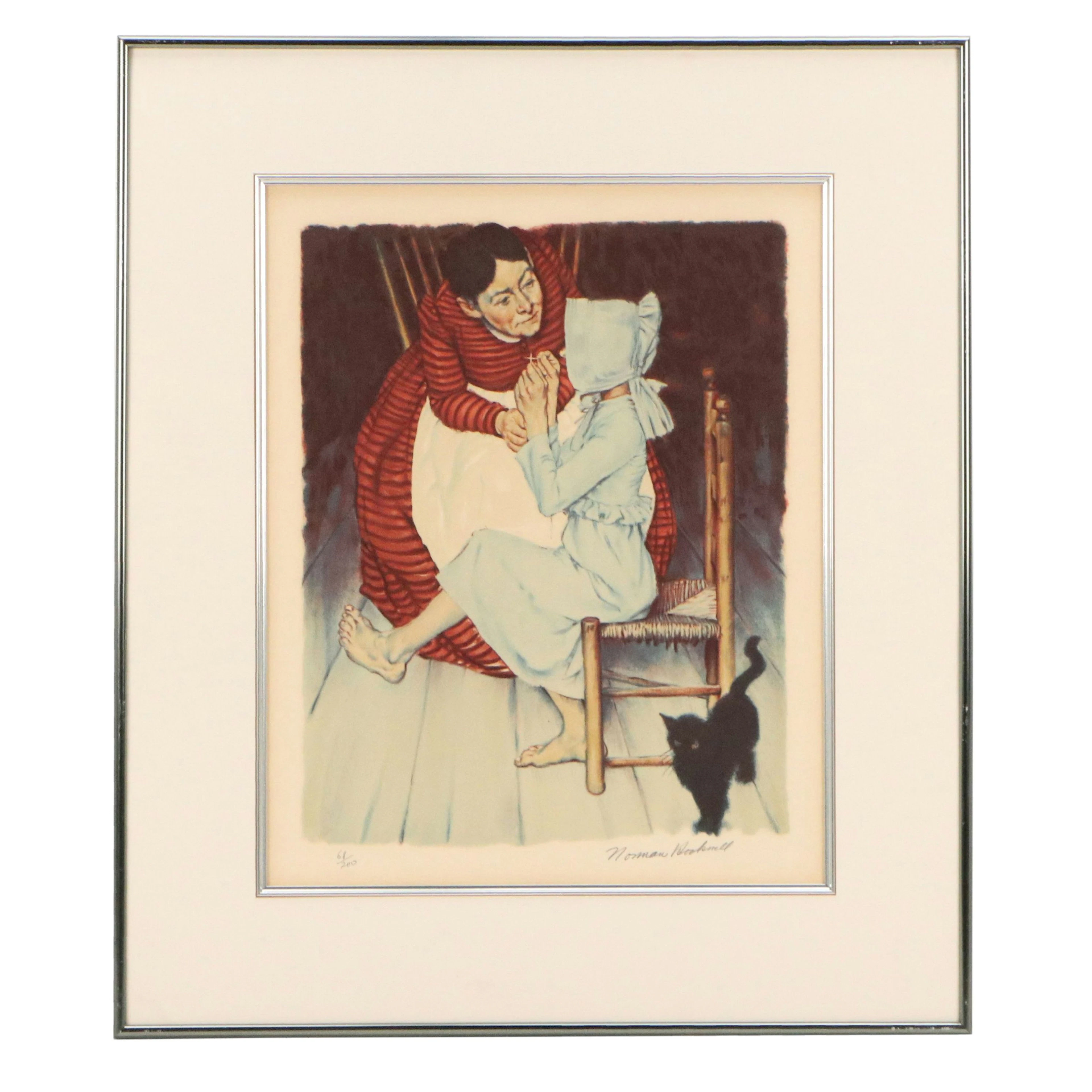 Norman Rockwell Lithograph "My Hands Shook"