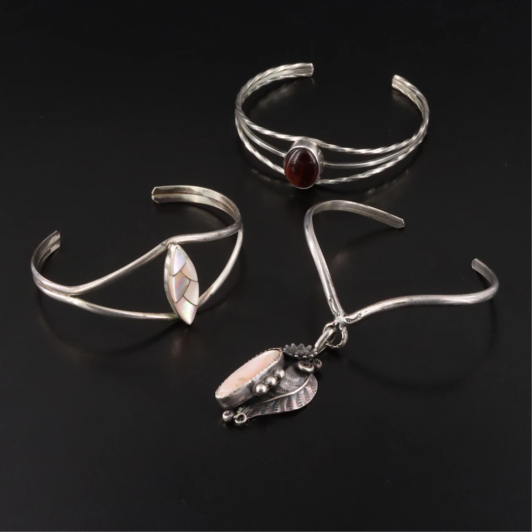 Sunburst Handcrafts Inc. Featured in Southwestern Sterling Cuffs