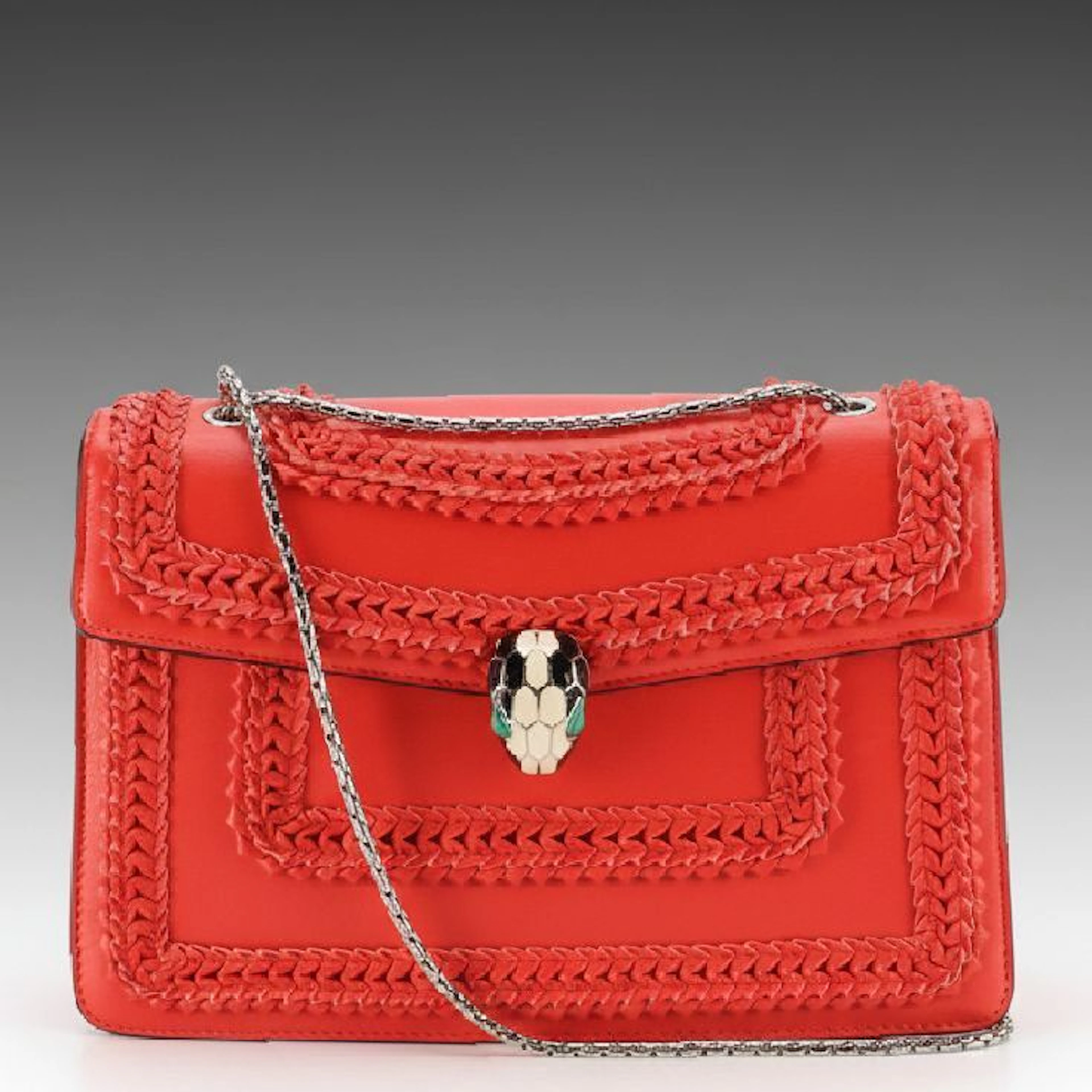 BVLGARI Serpenti Forever Chain Strap Bag in Calf Leather with Surface Detailing