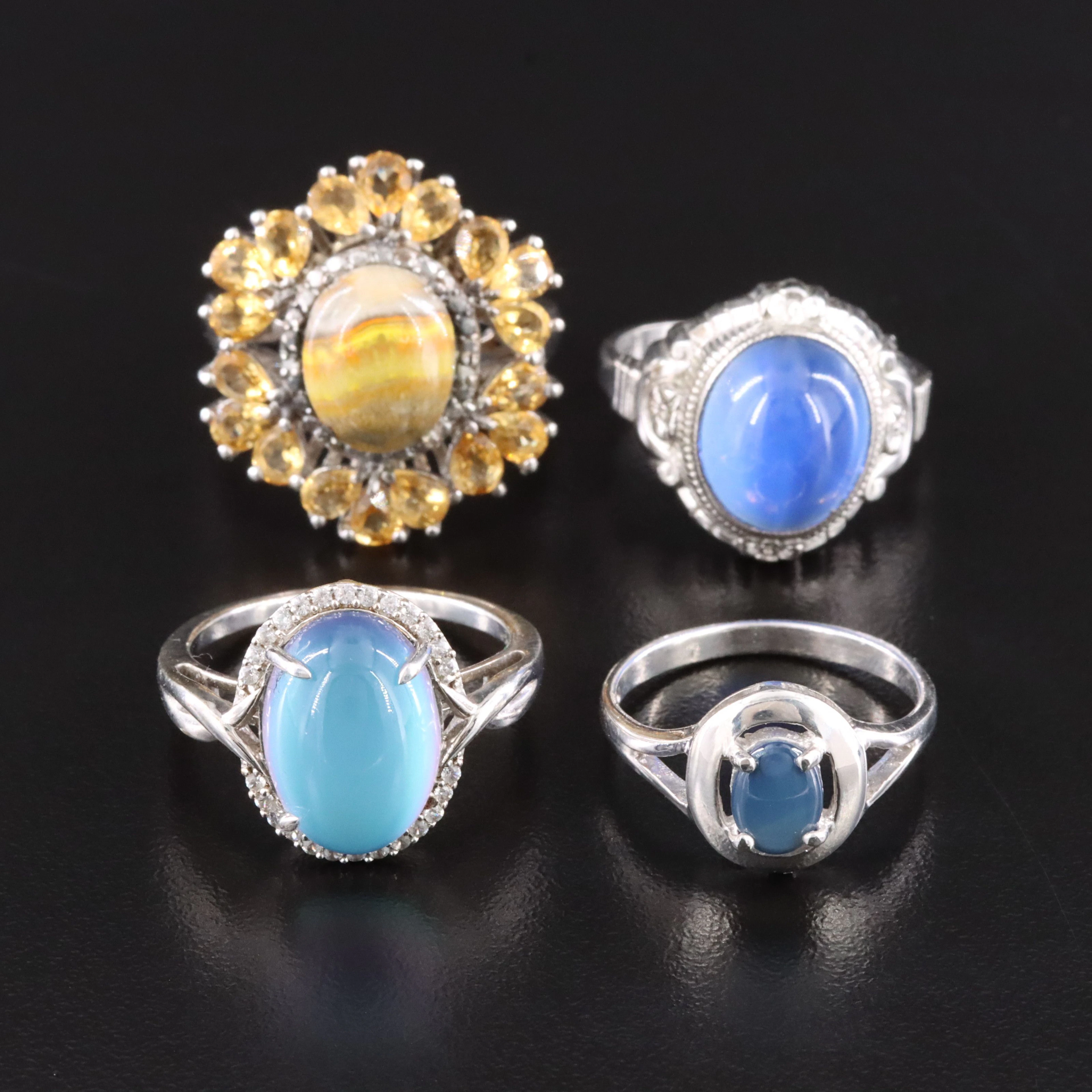 Sterling Ring Collection Featuring Bumblebee Jasper and Citrine