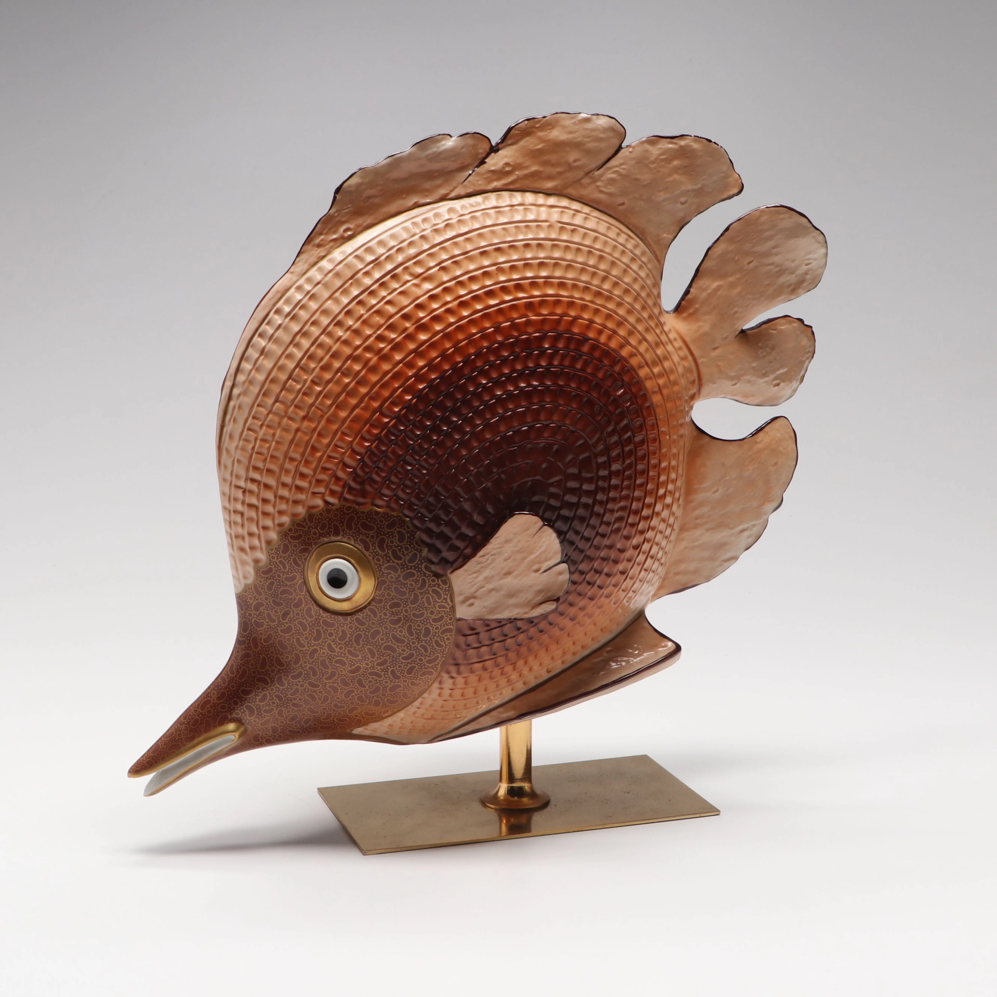 Oggetti Italian Porcelain and Metal Fish Designed by Giulia Mangani