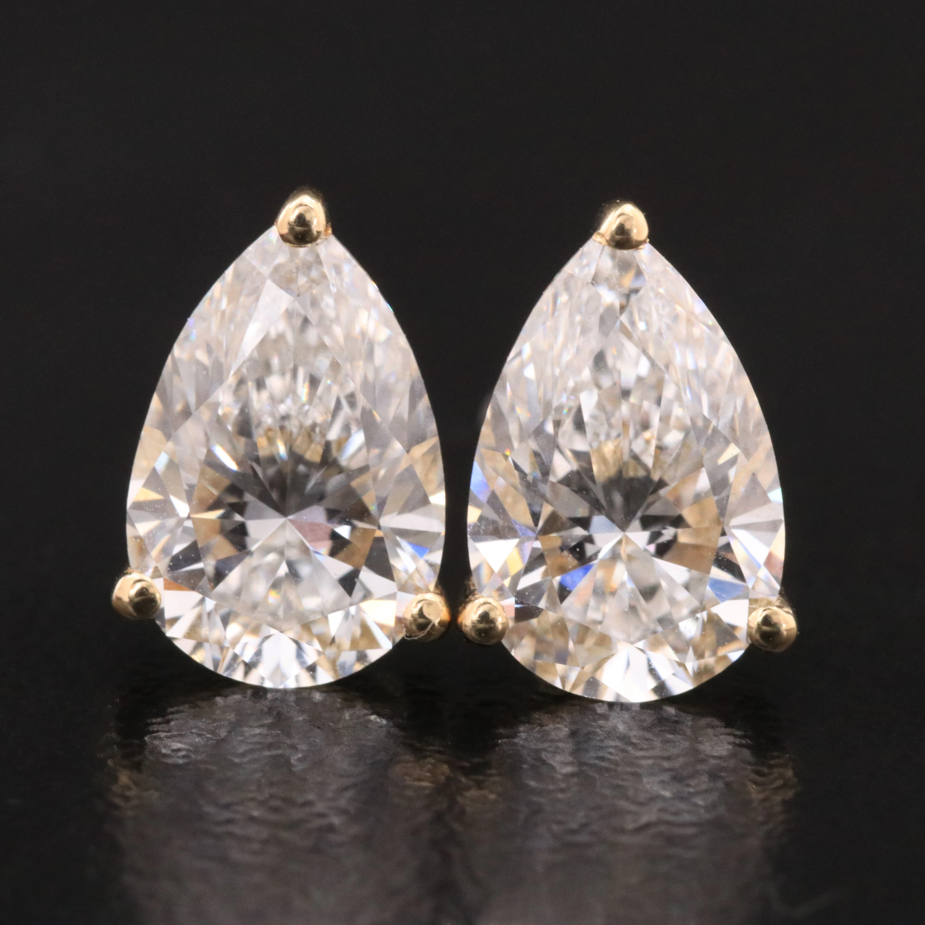 14K 2.94 CTW Lab Grown Diamond Solitaire Earrings with IGI Reports