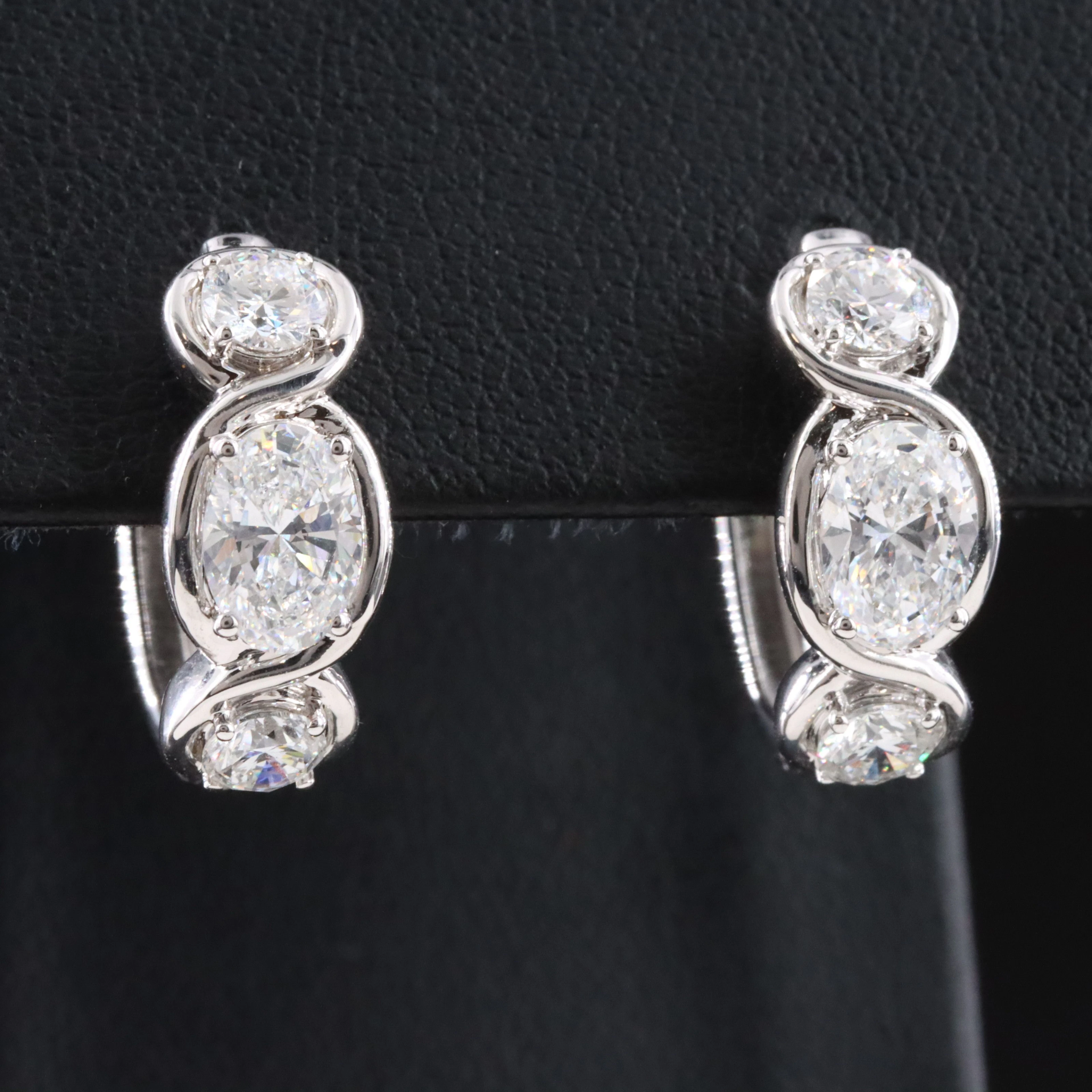 14K 2.50 CTW Lab Grown Diamond Huggie Hoop Earrings