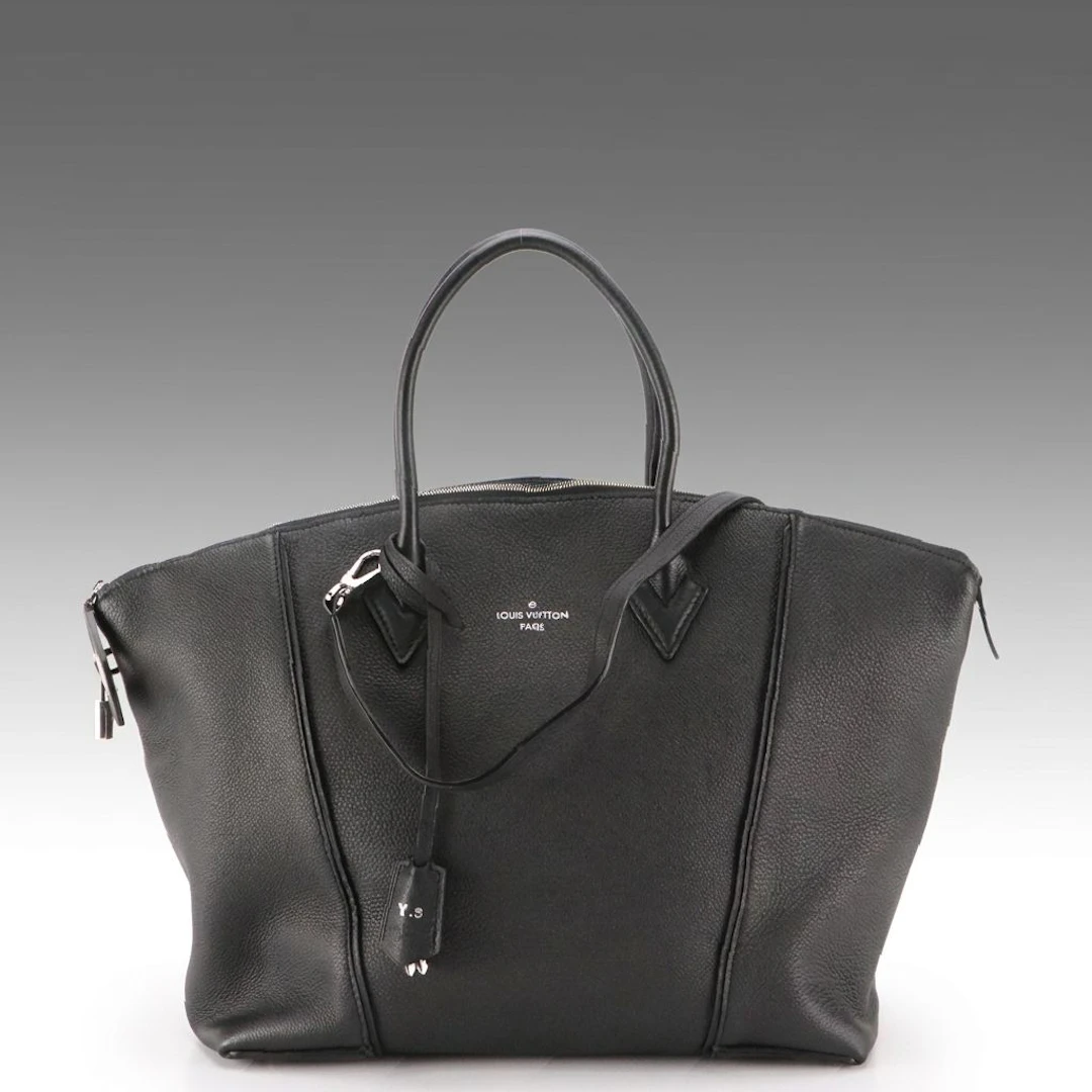 Louis Vuitton Soft Lockit MM Bag in Noir Taurillon Leather