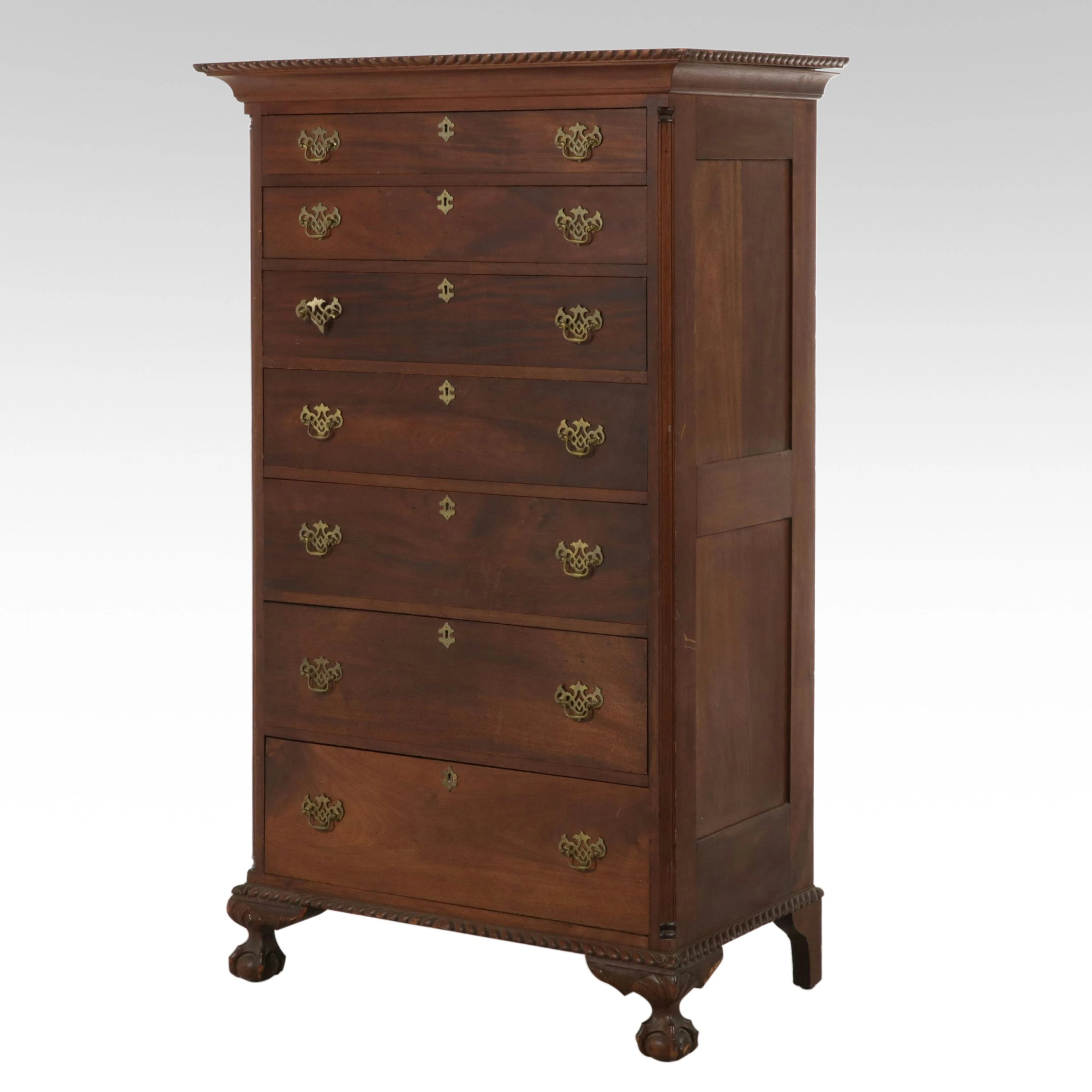Chippendale Style Mahogany Tall Chest