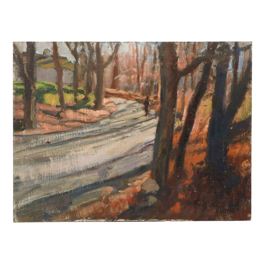 Susan Grisell Autumnal Road Oil Painting
