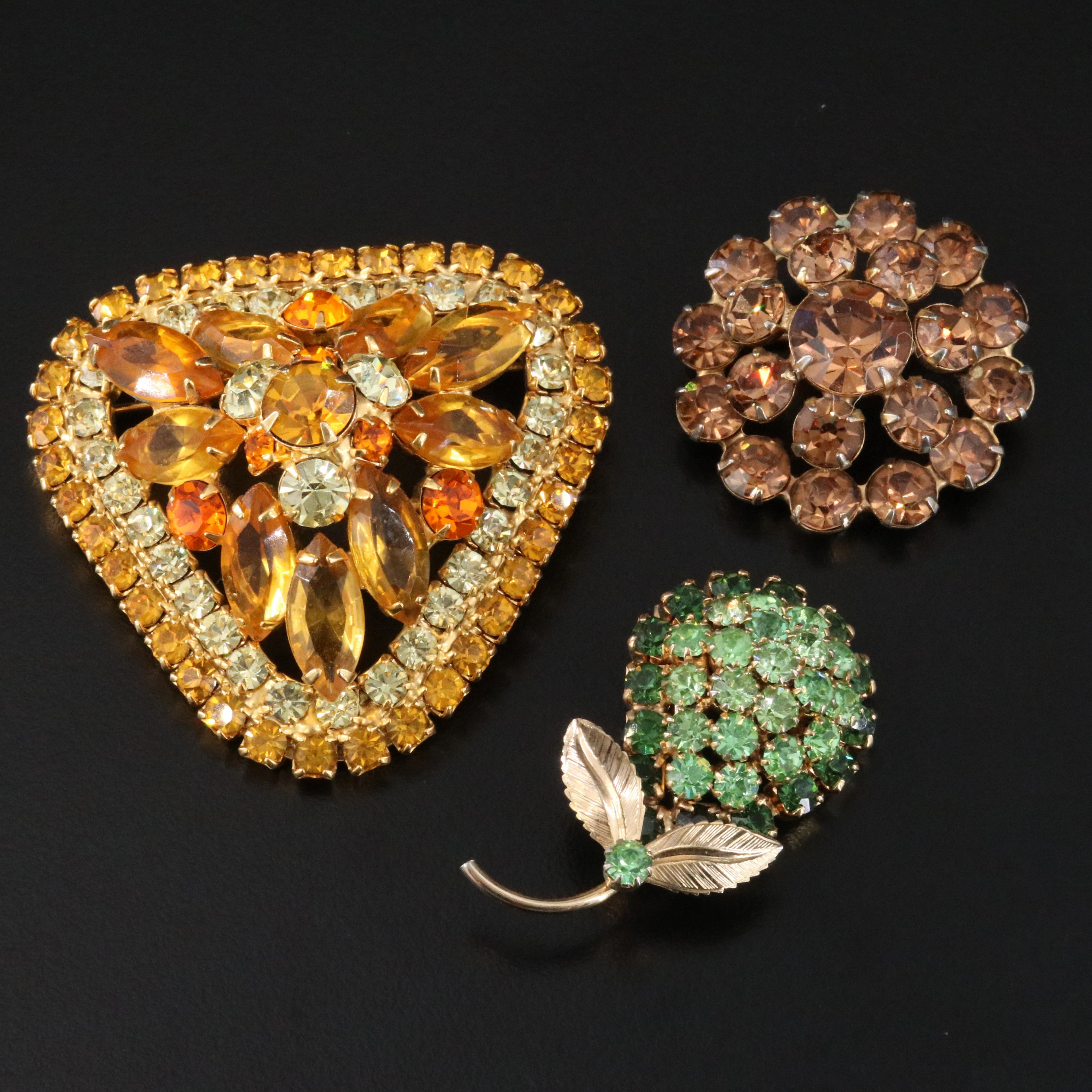 Weiss Featured in Vintage Rhinestone Brooches