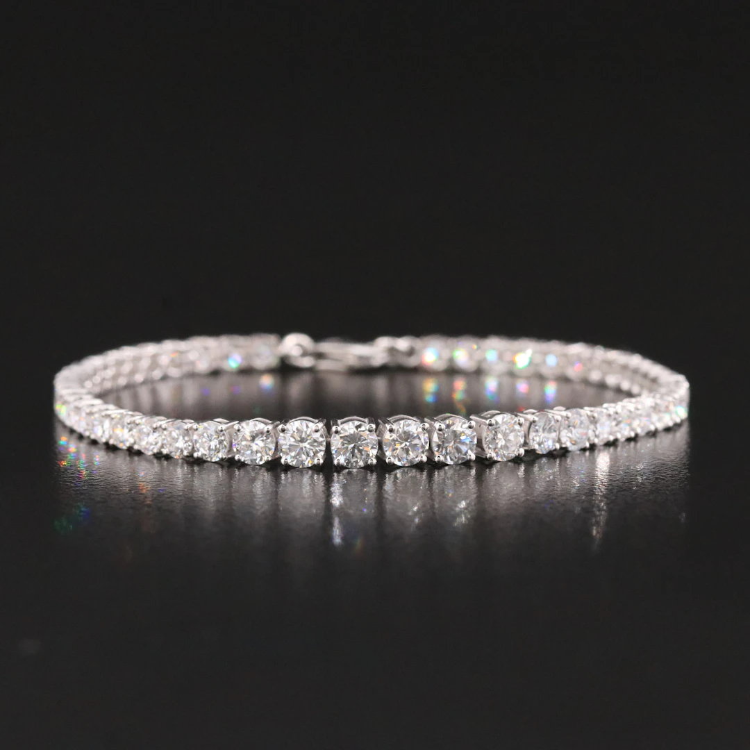14K 6.44 CTW Lab Grown Graduated Diamond Line Bracelet