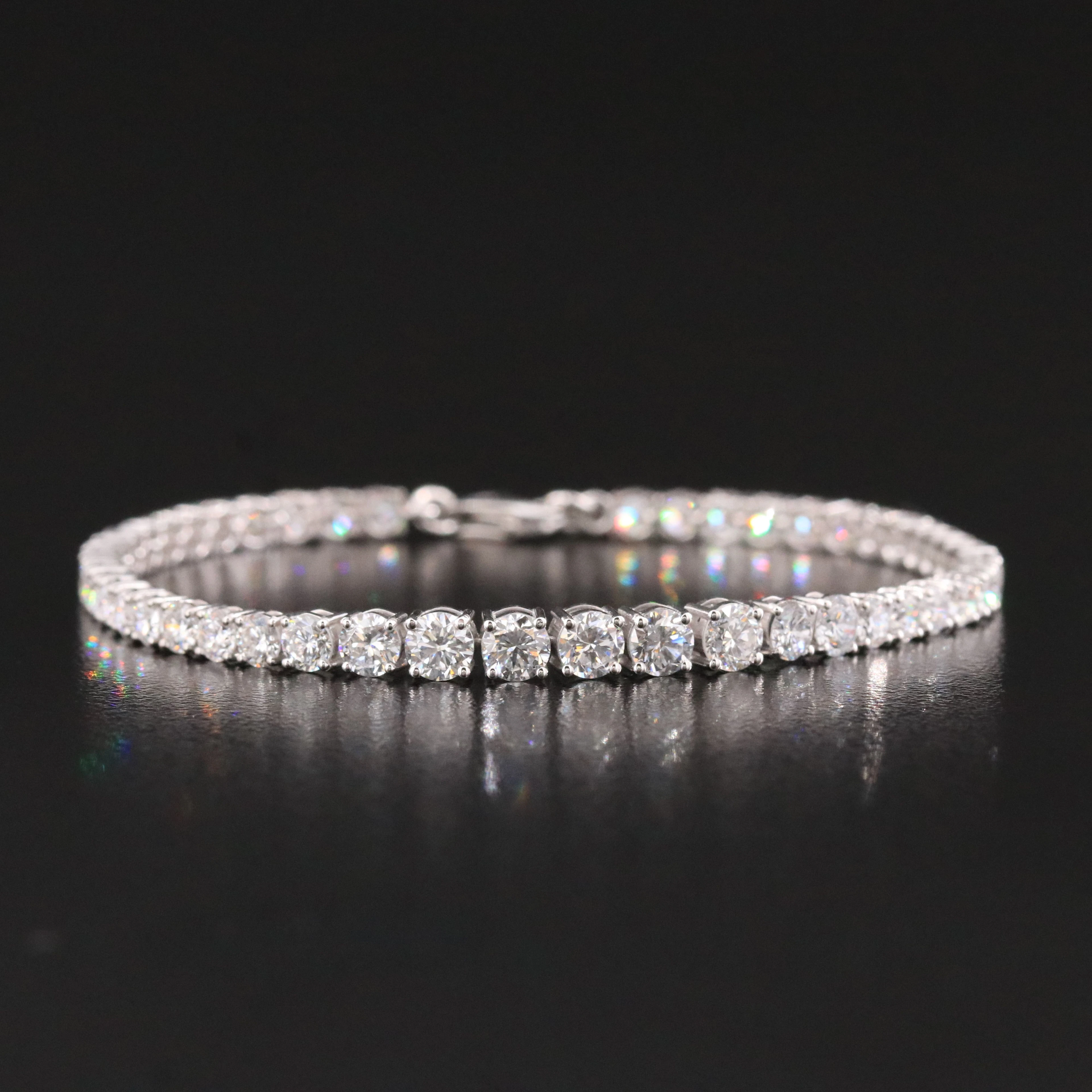 14K 6.44 CTW Lab Grown Graduated Diamond Line Bracelet