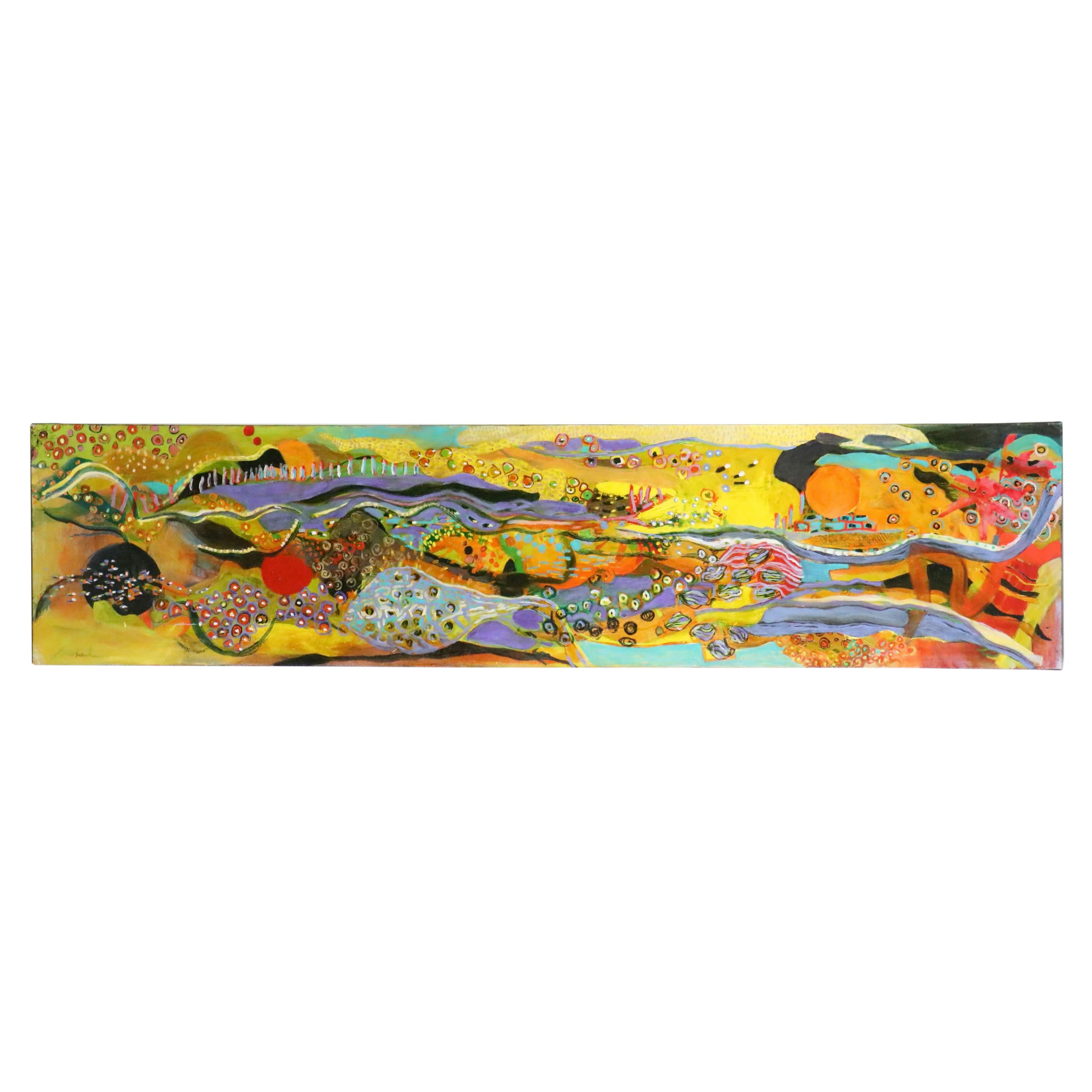 Susan Schuler Abstract Mixed Media Painting "Water Garden II," 2011