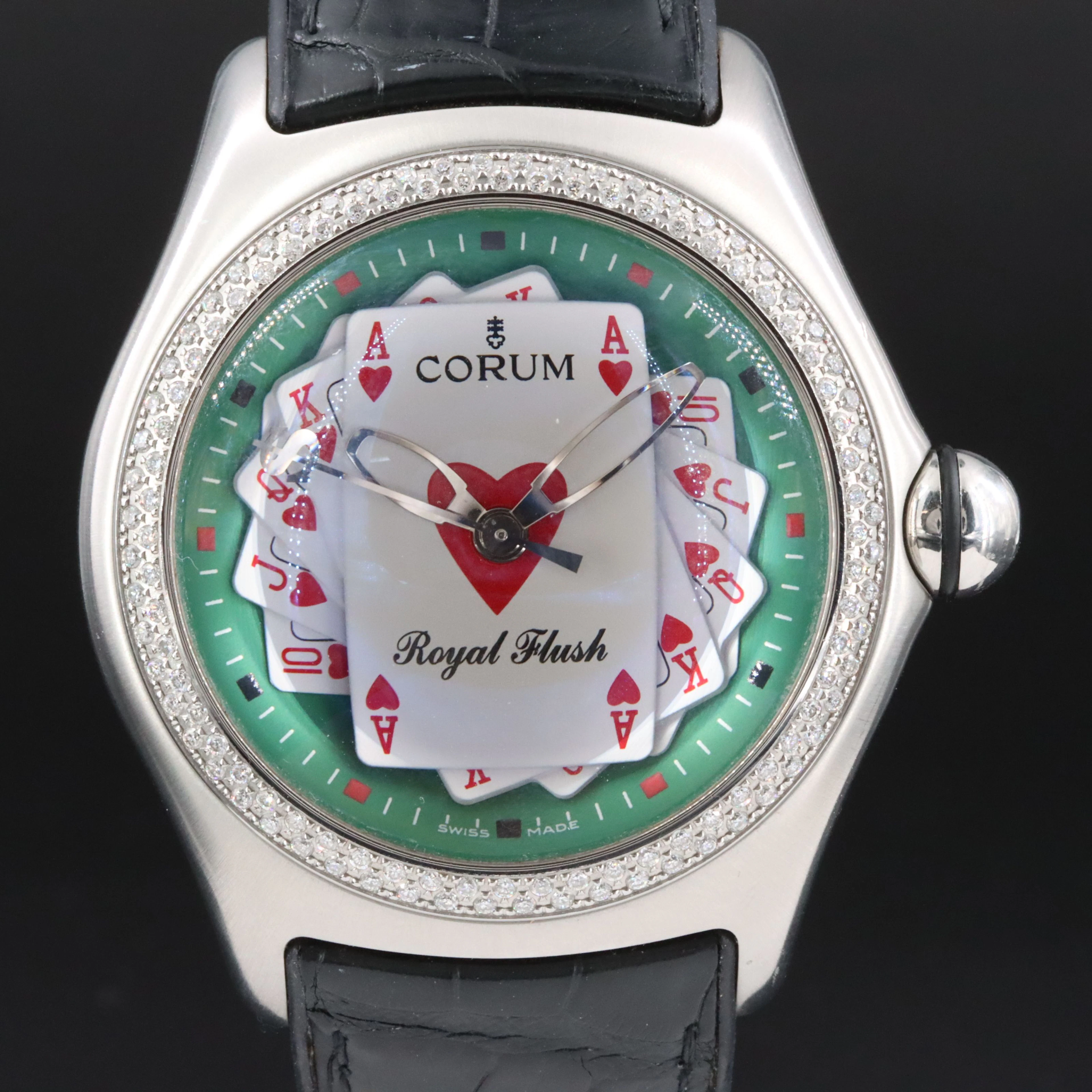 Corum Bubble "Royal Flush" Limited Edition 2006 Factory Diamond Bezel Watch
