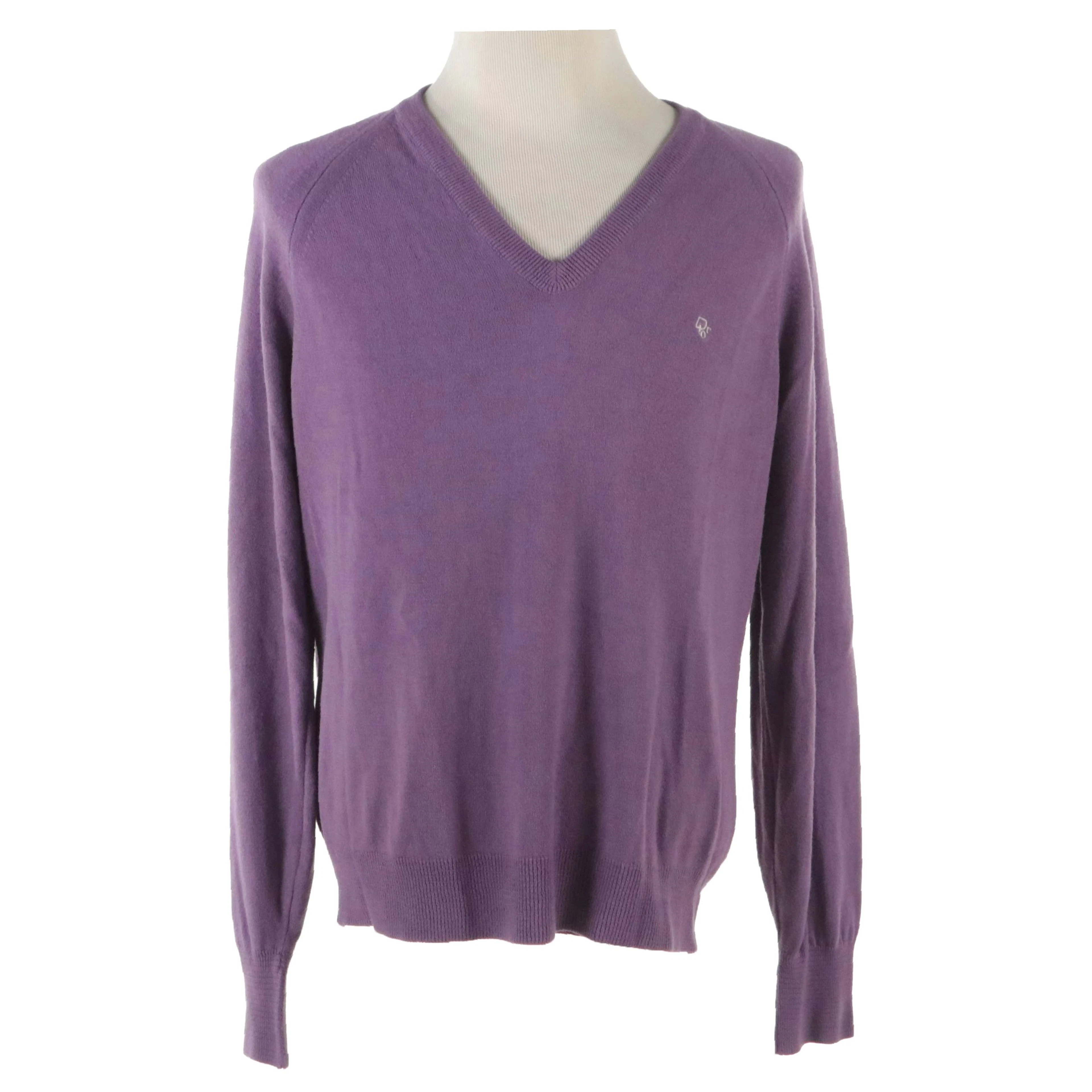 Men's Vintage Christian Dior Purple V-Neck Sweater