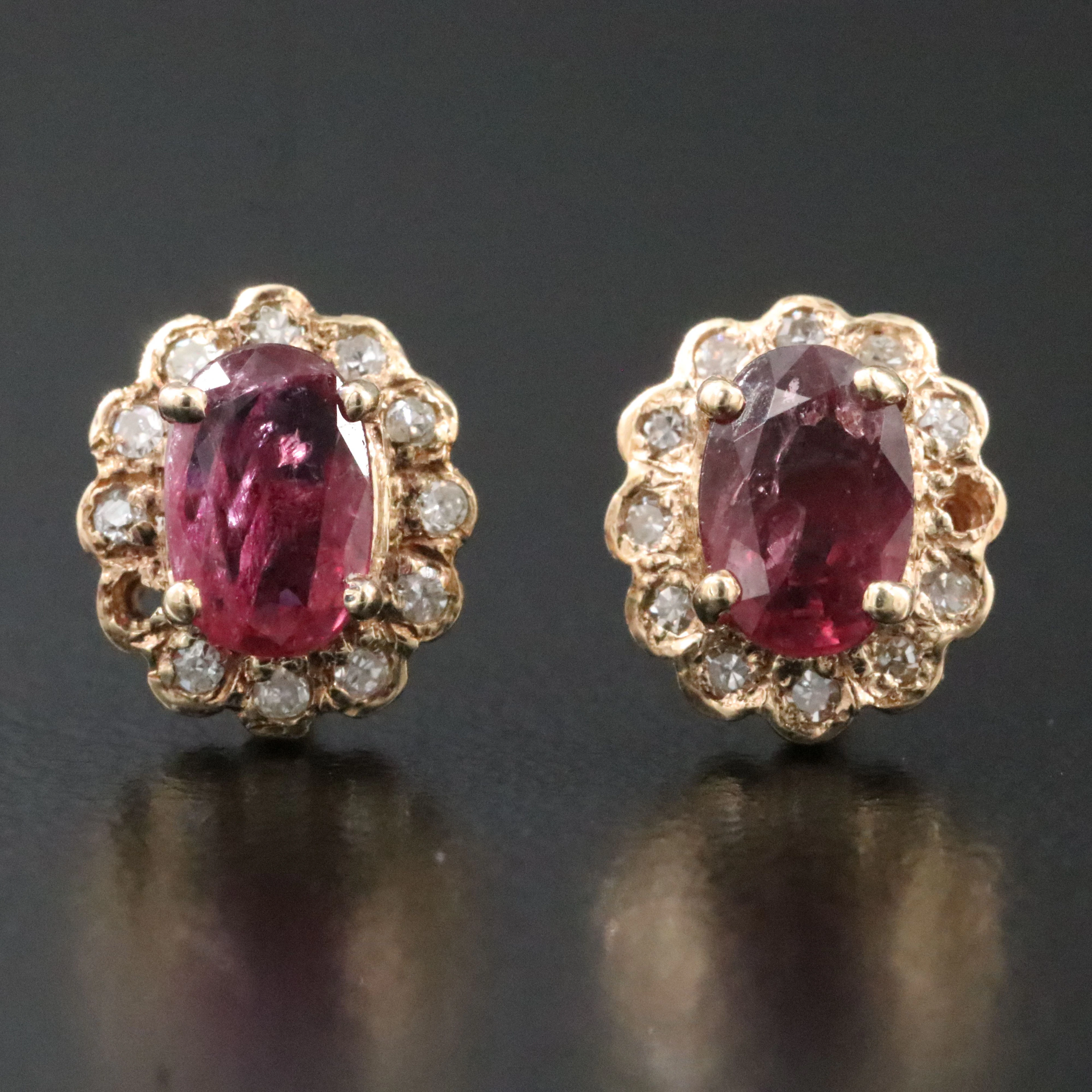 14K Ruby and Diamond Earrings