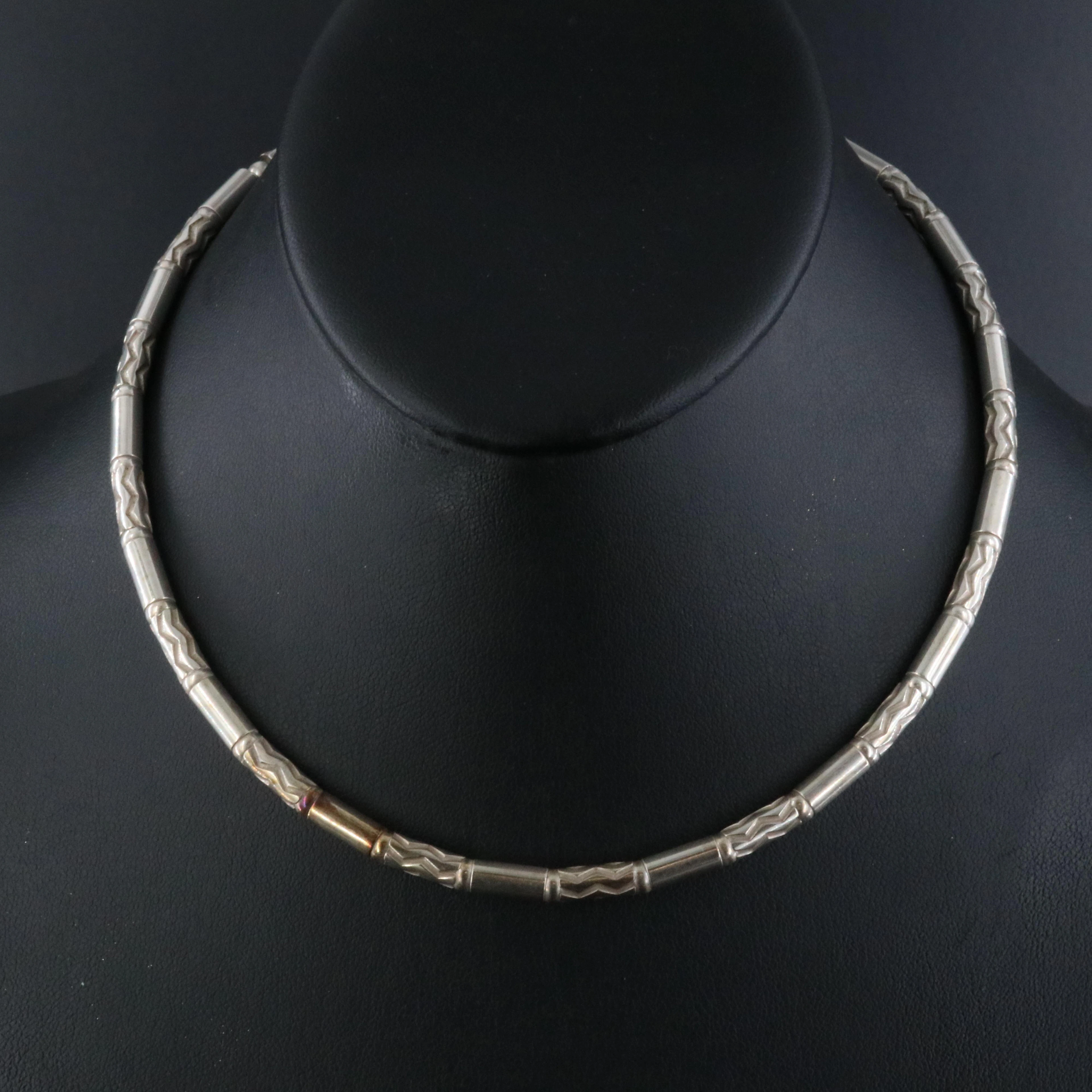 Tiffany & Co. Aztec Zig Zag Sterling Necklace