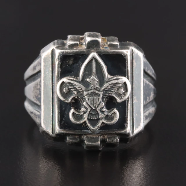 Vintage Sterling Boy Scouts of America Signet Ring