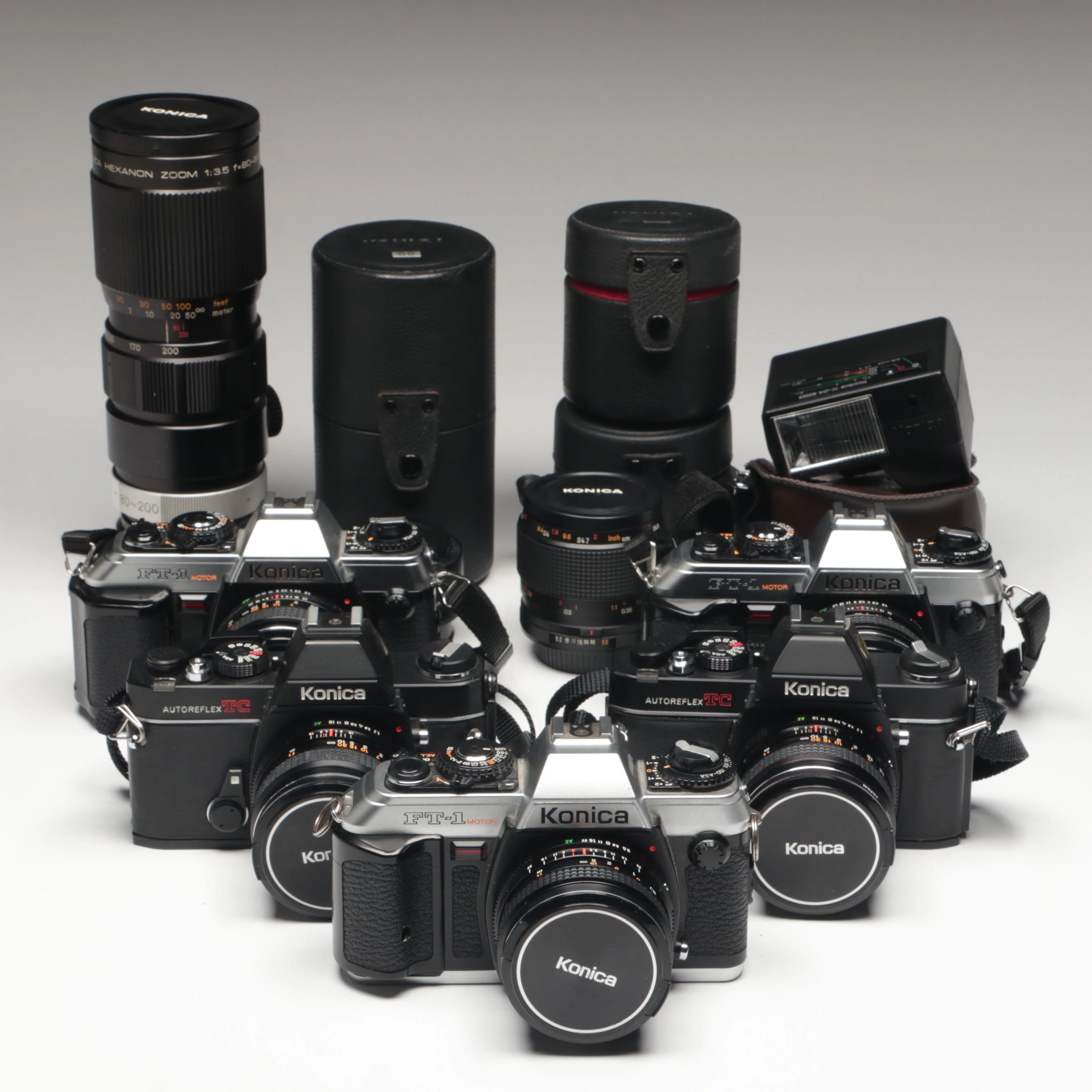 Konica Autoreflex TC and FT-1 Motor Cameras with Lenses and Accessories